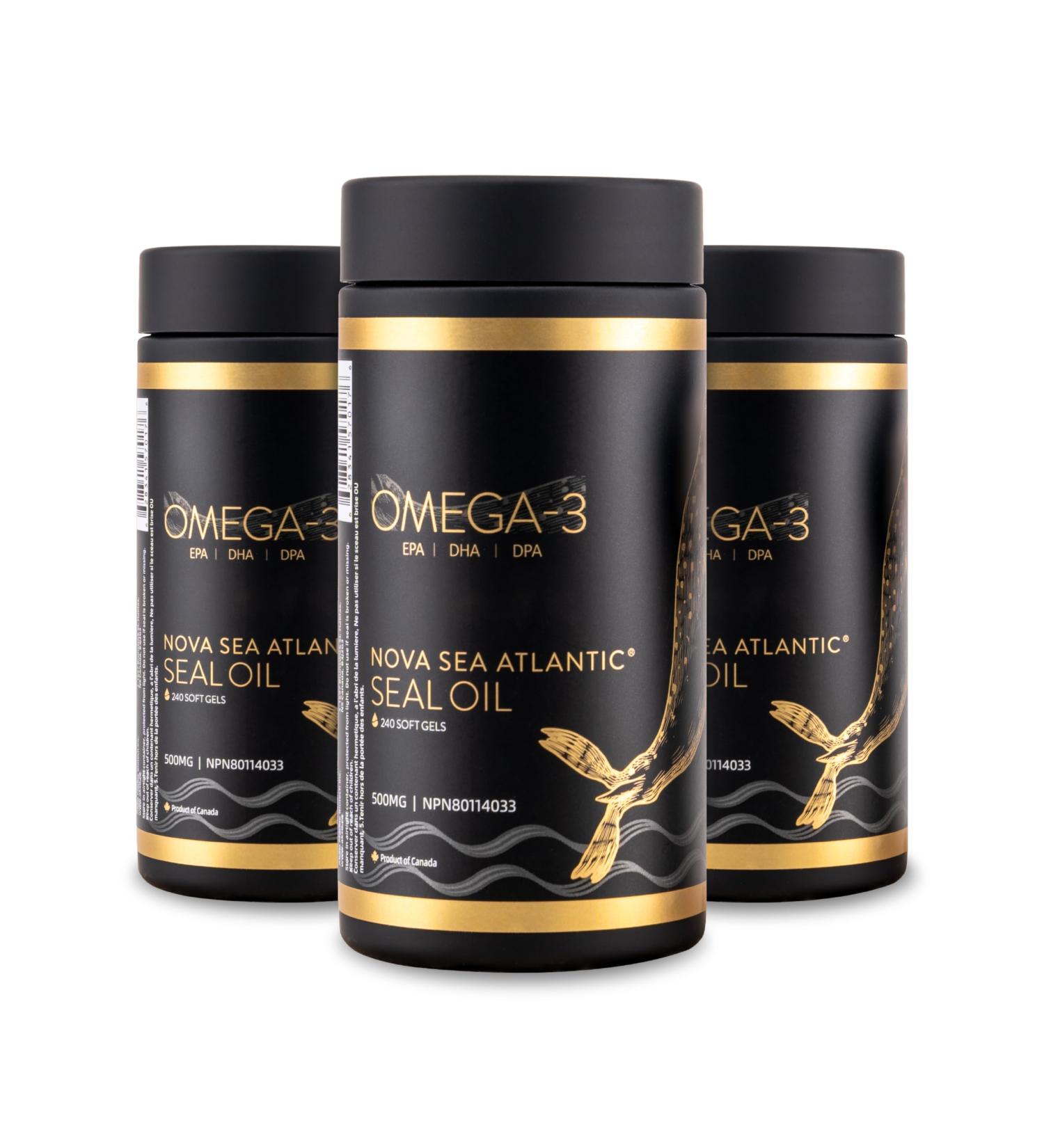 Harp Seal Oil Omega-3-6-9 | Rich Source of EPA DHA & DPA for Good Health | 100% Natural Chemical-Free Non-GMO | 500mg - 240 Softgels | Made in Canada (Pack of 3) 240 count (Pack of 3) - Buy Online on GoSupps.com