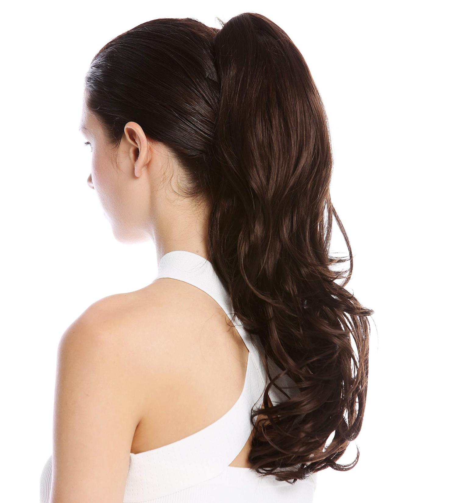 WIG ME UP MKB-30-V-6 Hairpiece Braid Ponytail - Long Wavy Slightly Curly Brown 45 cm | International Shipping Available - Buy Online on GoSupps.com