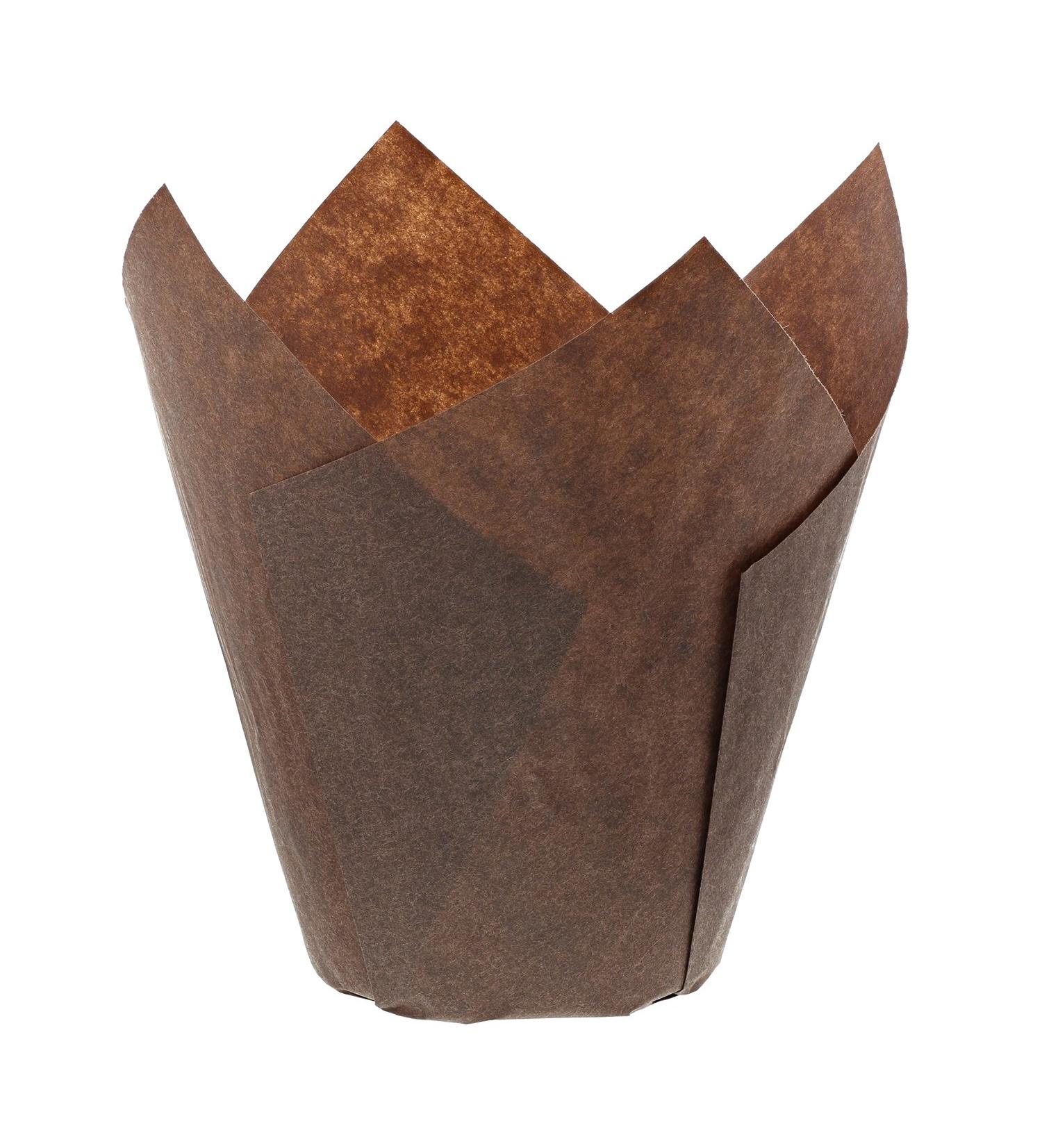 Large Royal Brown Tulip Style Baking Cups - Sleeve of 200 - Buy Online on GoSupps.com