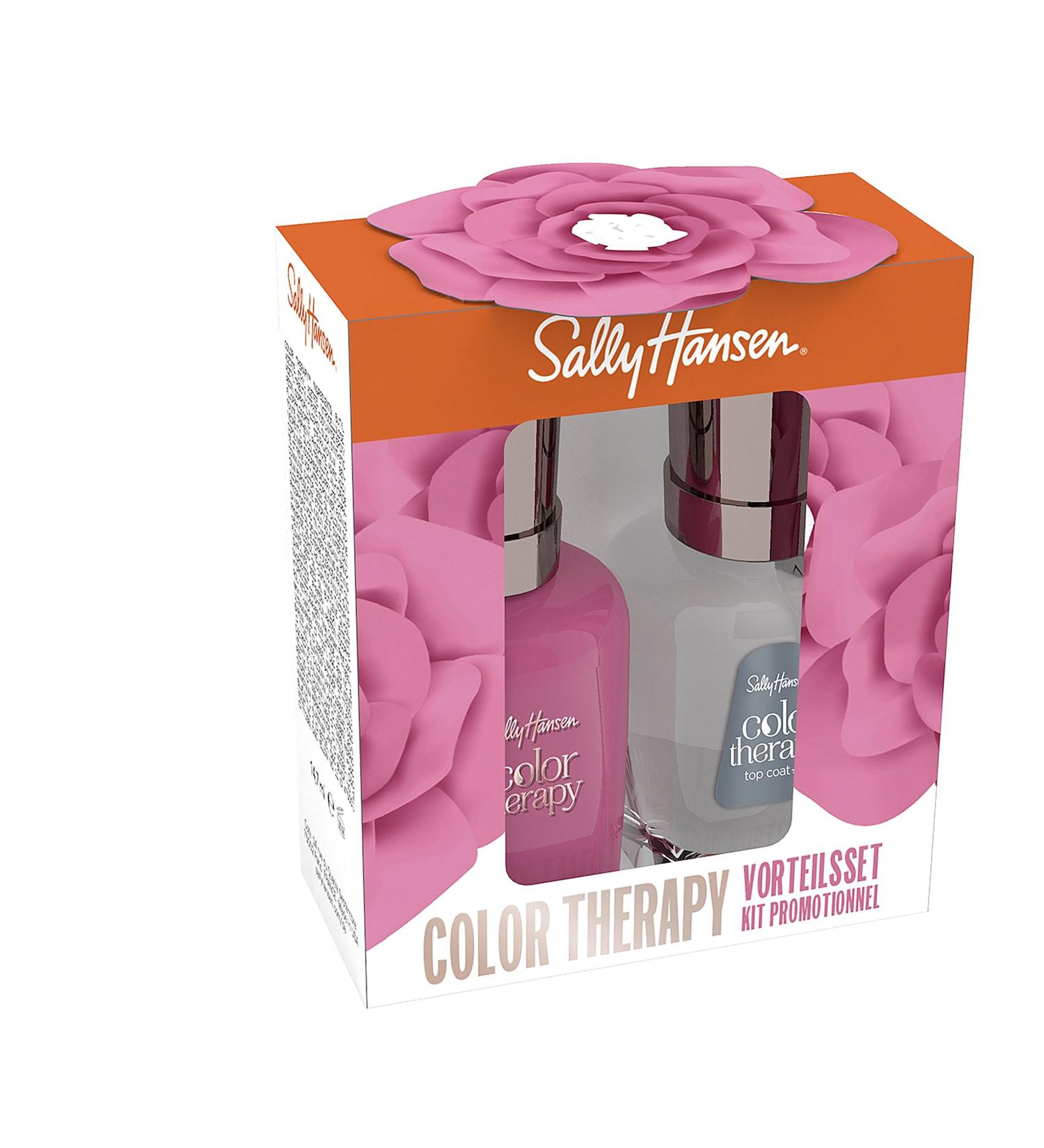 Sally Hansen Value Set Color Therapy Nail Polish + Top Coat Color 270 Mauve Mantra 154 ml