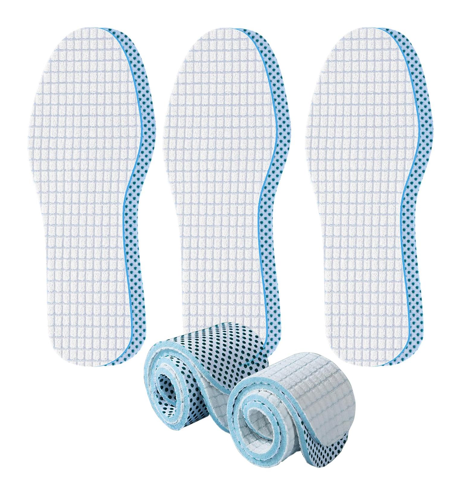 Buy 3 Pair Terry Sockless Insoles - Anti-Slip Cotton Washable Barefoot Inserts for Men & Women | Sweat Absorbing & Odor Control - Buy Online on GoSupps.com