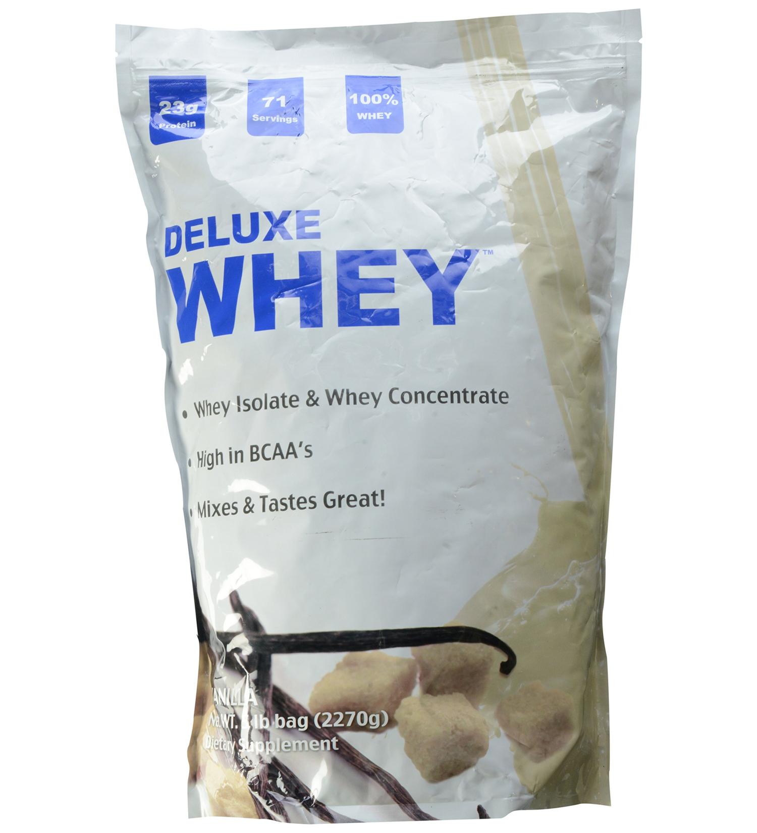 Deluxe Vanilla Whey Protein Supplement - 5 Pound - Premium Quality for Muscle Growth & Recovery - International Shipping Available - Buy Online on GoSupps.com
