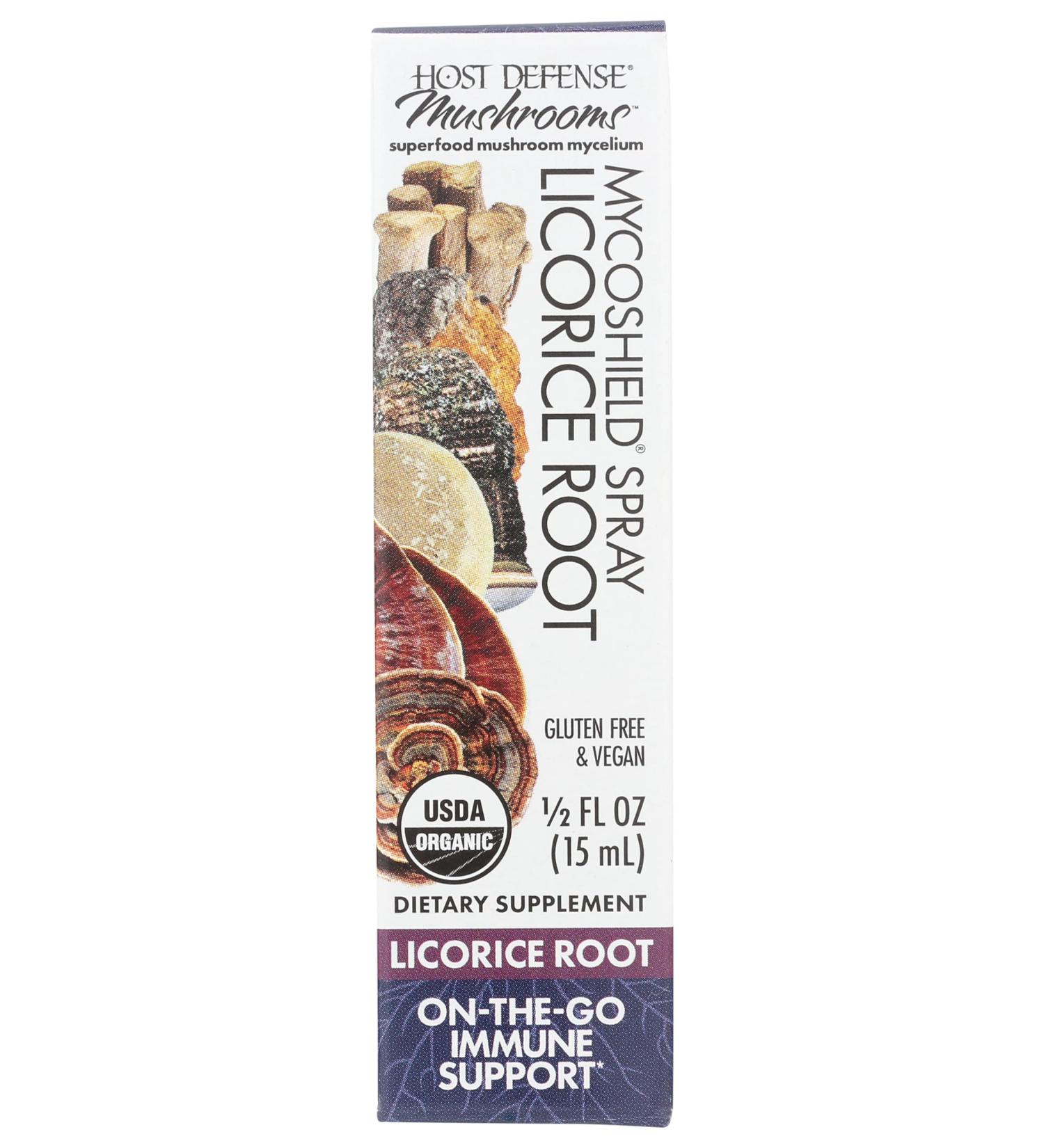 MycoShield Spray Licorice Root Fungi Perfecti/Host Defense 0.5 fl oz Liquid - Buy Online on GoSupps.com