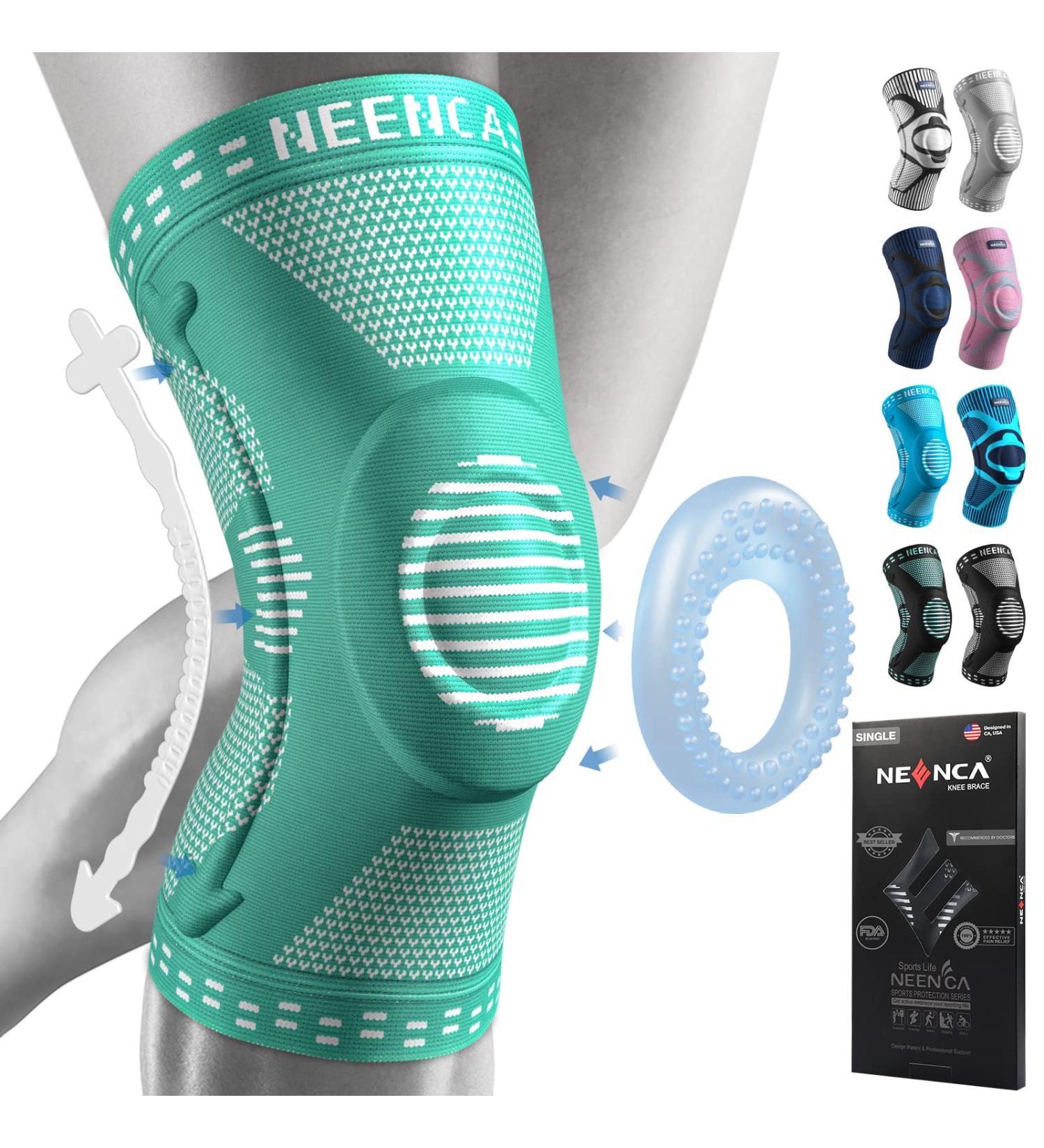 NEENCA Knee Brace - Medical Grade Compression Sleeve with Gel Pad for Meniscus Tear, Arthritis, ACL Injury - Peacock Blue, Size M - Buy Online on GoSupps.com
