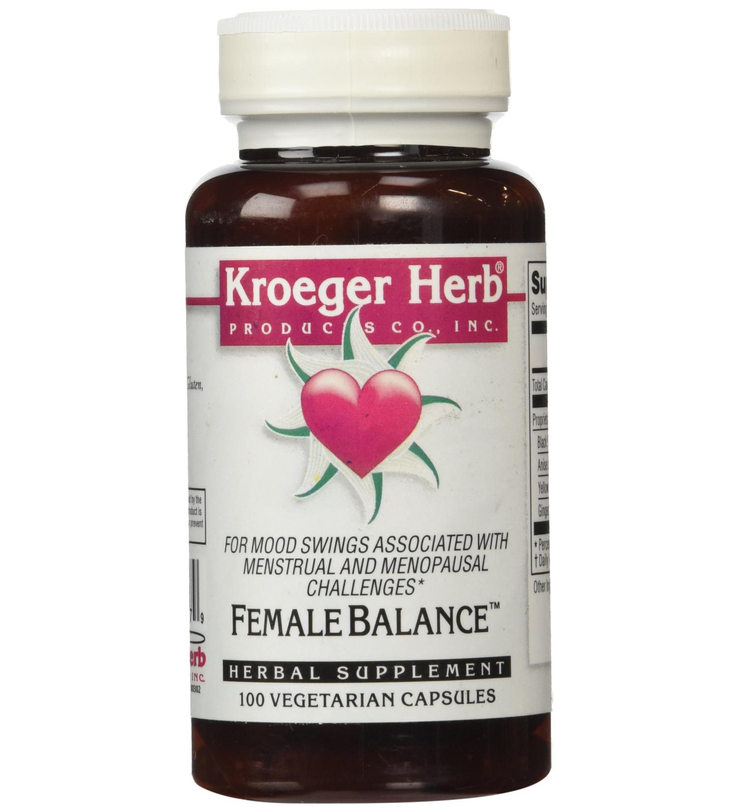 Kroeger Herb Female Balance Capsules 100 Count - Natural Support for Women's Health - Buy Online on GoSupps.com