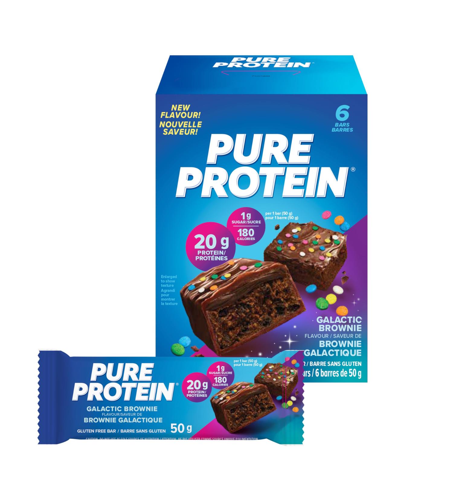 Pure Protein Bars - Nutritious Gluten Free protein bar made with Whey protein blend - low sugar protein snack. Deliciously satisfying. Galactic Brownie (Pack of 6) - Buy Online on GoSupps.com