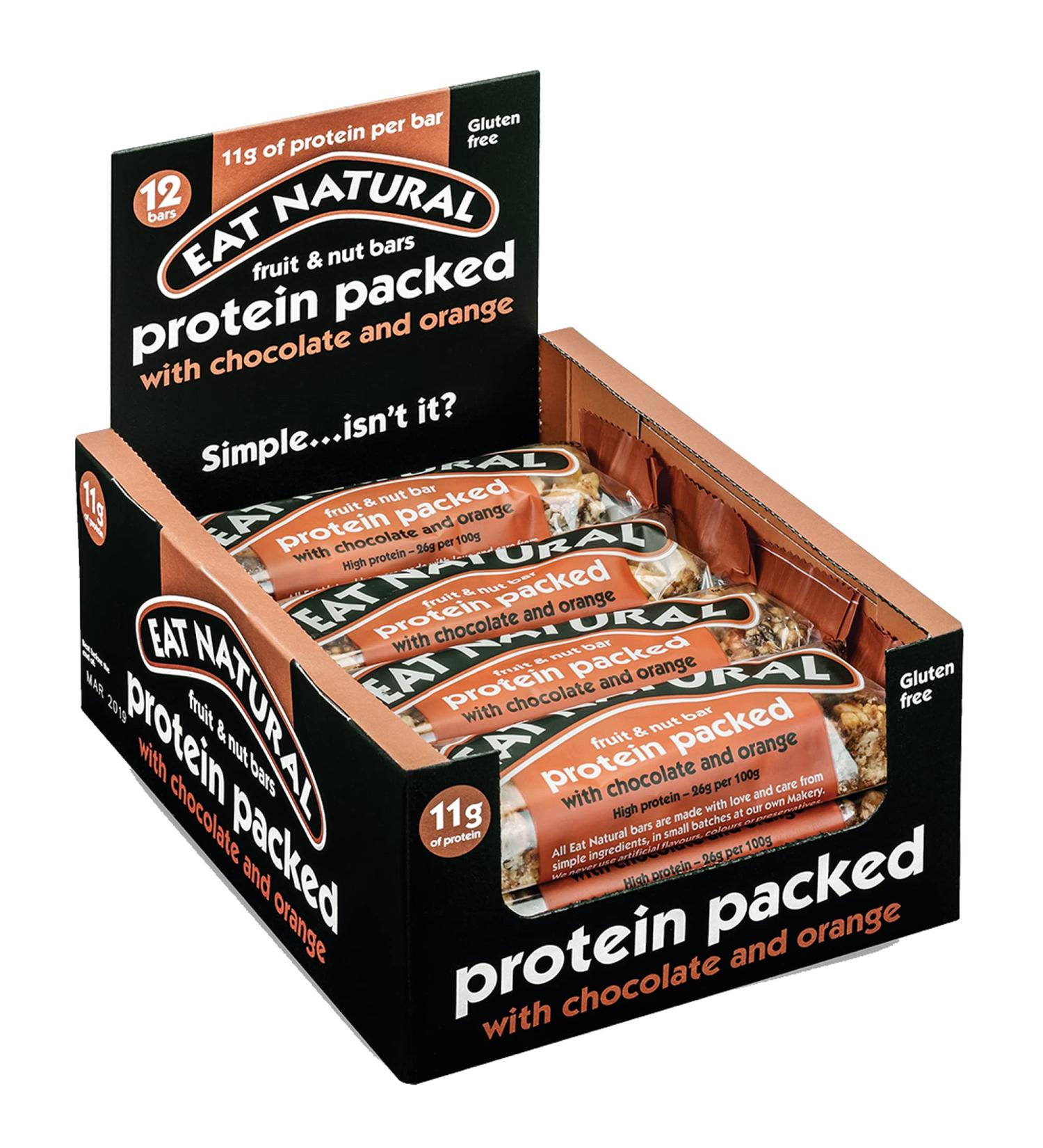 Eat Natural Protein Bars with Chocolate and Orange 45g 12 Pack - Buy Online on GoSupps.com