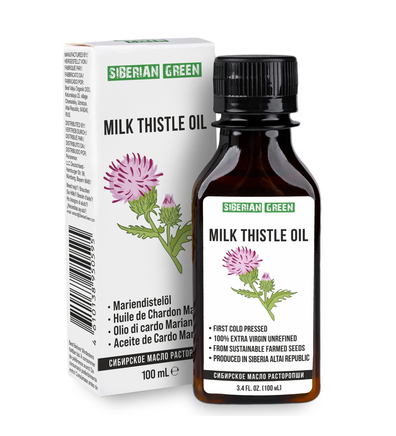 Siberian Milk Thistle Oil Extra Virgin Cold Pressed 100ml | Raw & Unrefined - Best for Health & Wellness - Buy Online on GoSupps.com
