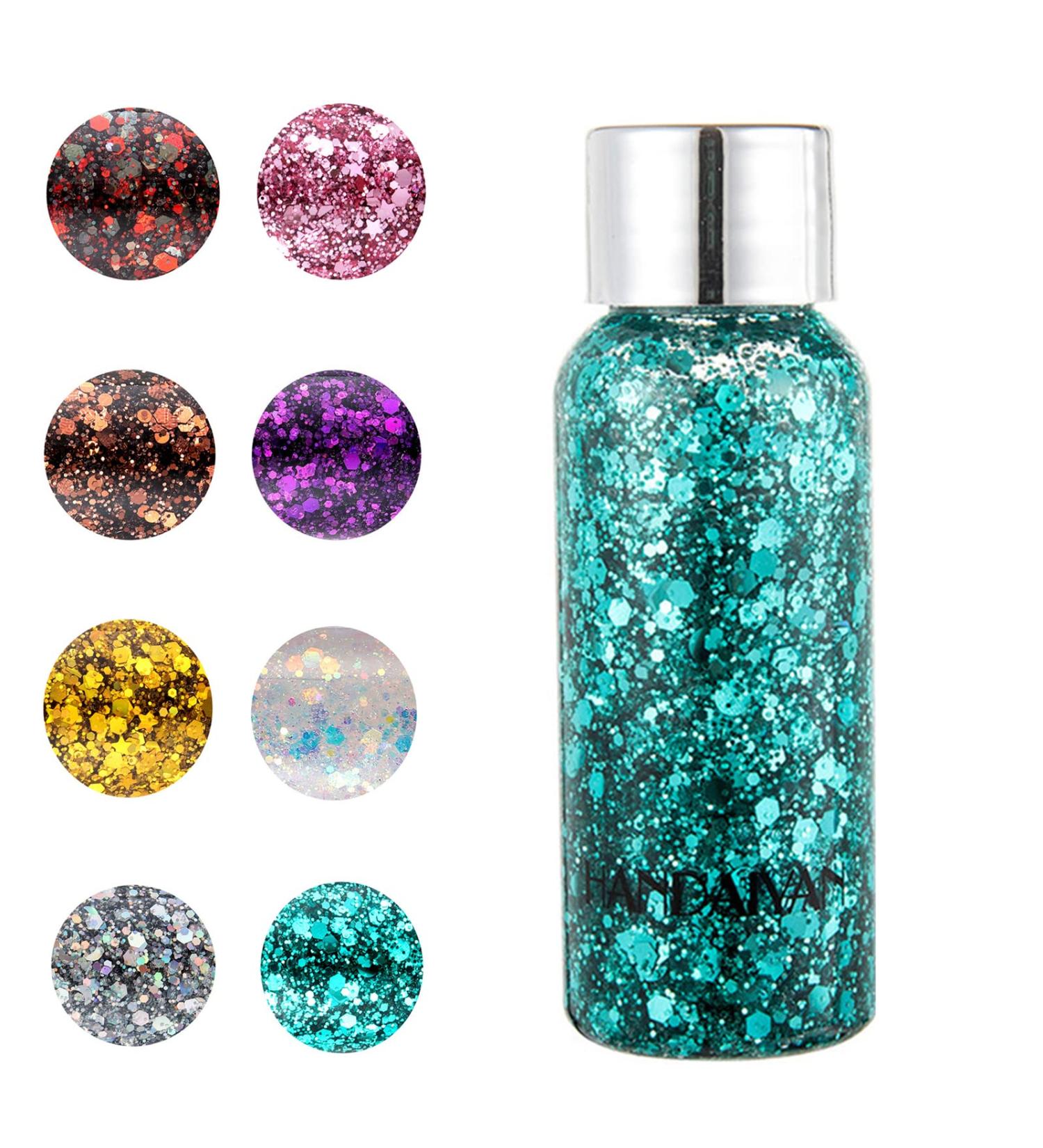 30g Green Glitter Body Gel & Liquid Eyeshadow - Mermaid Sequins for Face Hair & Lips - Festival Sparkle! - Buy Online on GoSupps.com
