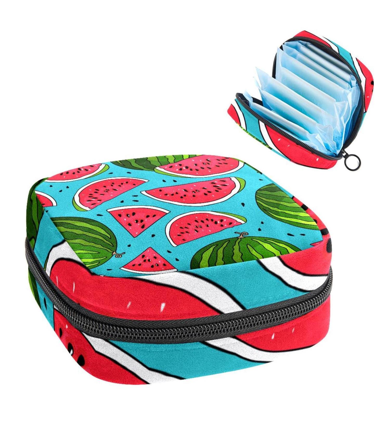 Women's Bonds Still Pad Holder - Portable Summer Fruit Watermelon Cartoon Period Kit Bag for Girls - Buy Online on GoSupps.com