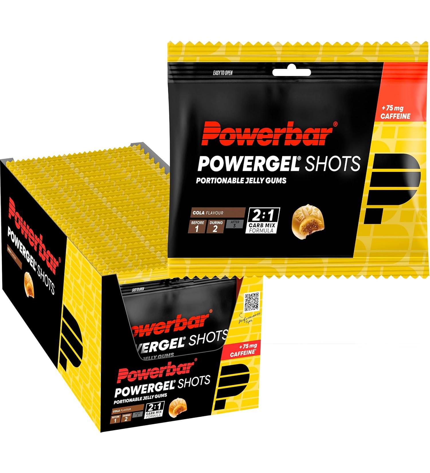 Powerbar PowerGel Shots Cola 24x60g | C2MAX Carbohydrate Gums with 75mg Caffeine - Buy Online on GoSupps.com