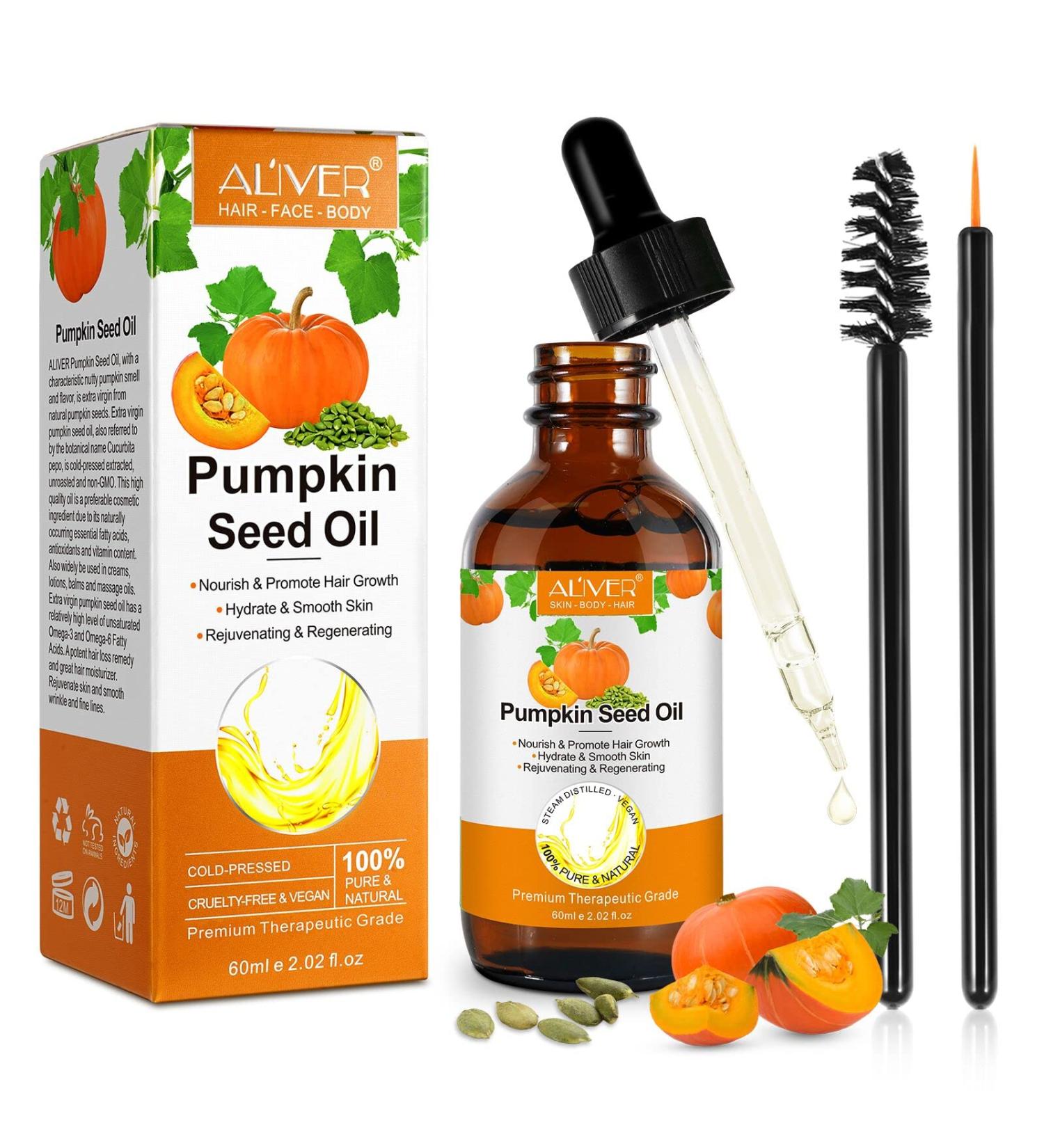 find back Pumpkin Hair Growth Oil Eyebrow and Eyelash Growth Oil Hair Loss Treatment 60 ml - Buy Online on GoSupps.com