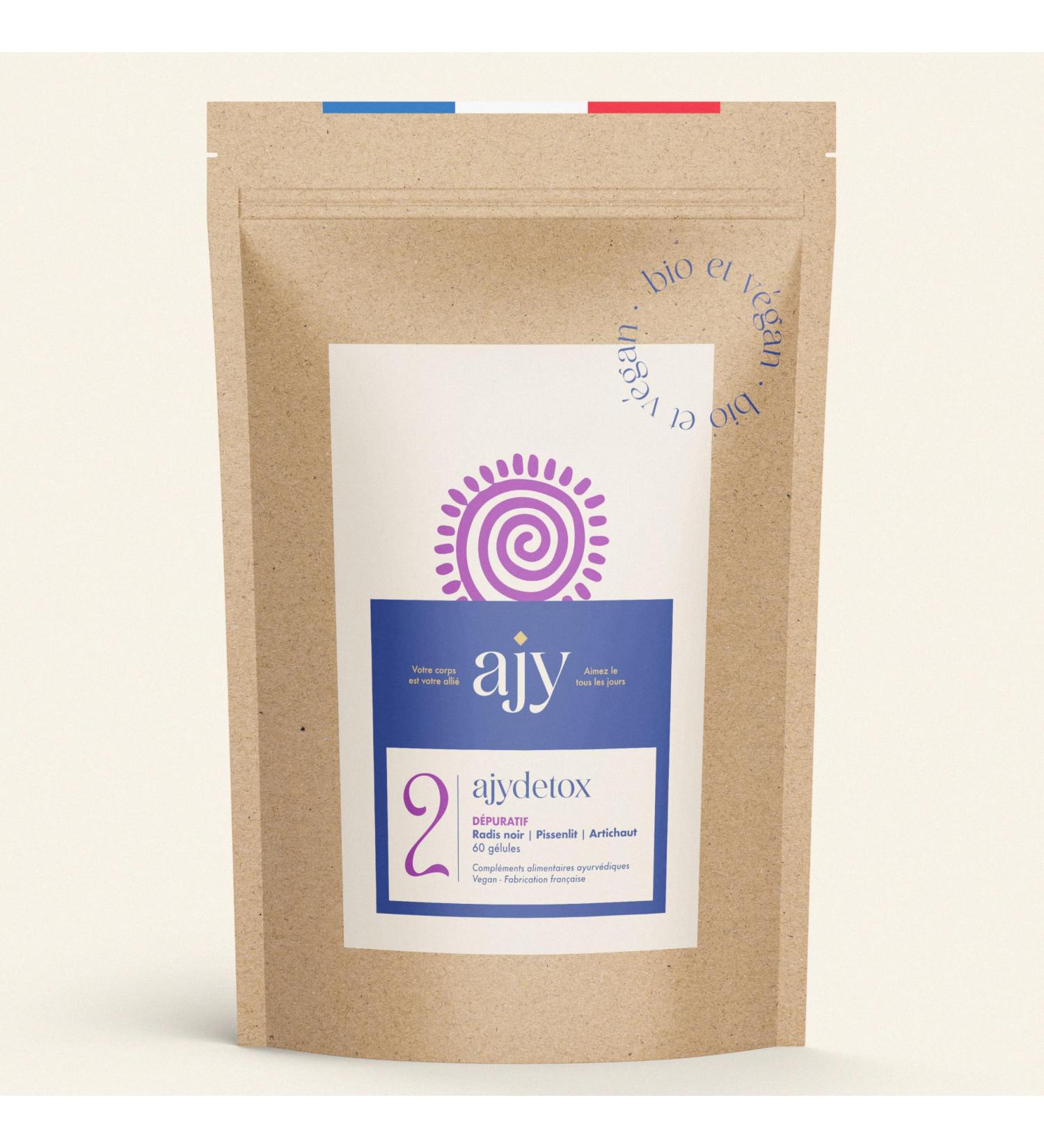 AJY DETOX ORGANIC | Dietary supplement digestion & liver detox | Artichoke Black Radish Dandelion & Maltodextrin | 60 capsules 1 month - Buy Online on GoSupps.com
