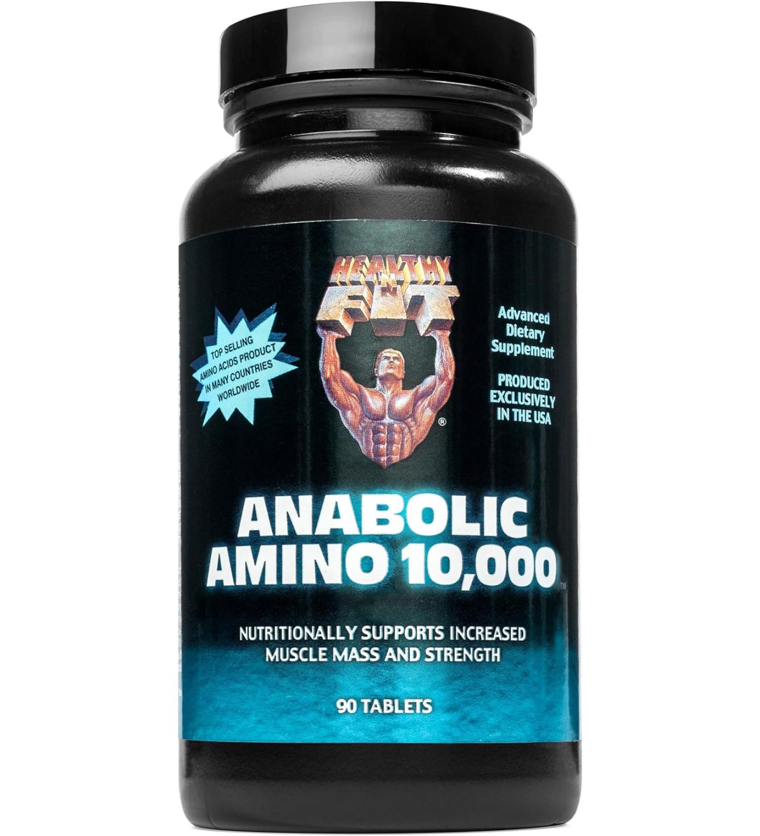 Healthy 'N Fit Anabolic Amino 10 000 Tablets - 90 Count | EAA & BCAA Blend | 10 000mg Amino Acids/Serving - Buy Online on GoSupps.com
