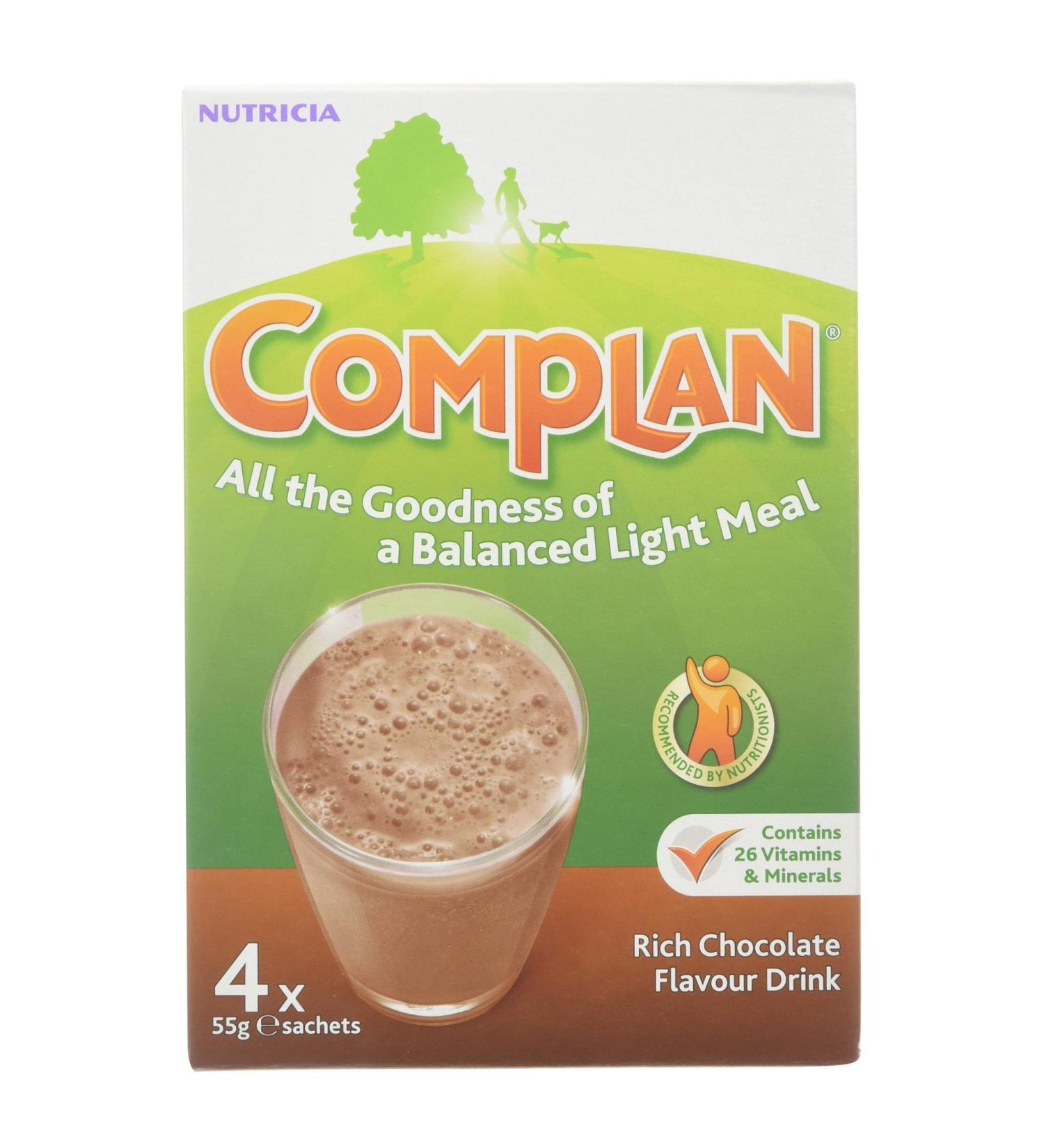 Complan Boisson riche au chocolat 4 sachets de 55 g - Buy Online on GoSupps.com