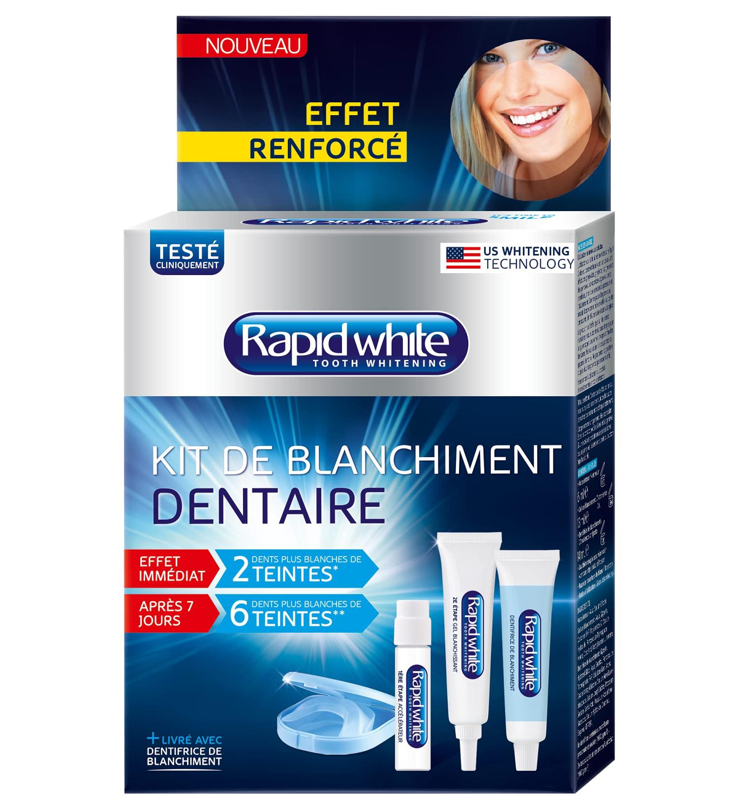 Rapid White Teeth Whitening Kit, White, 1 Unit