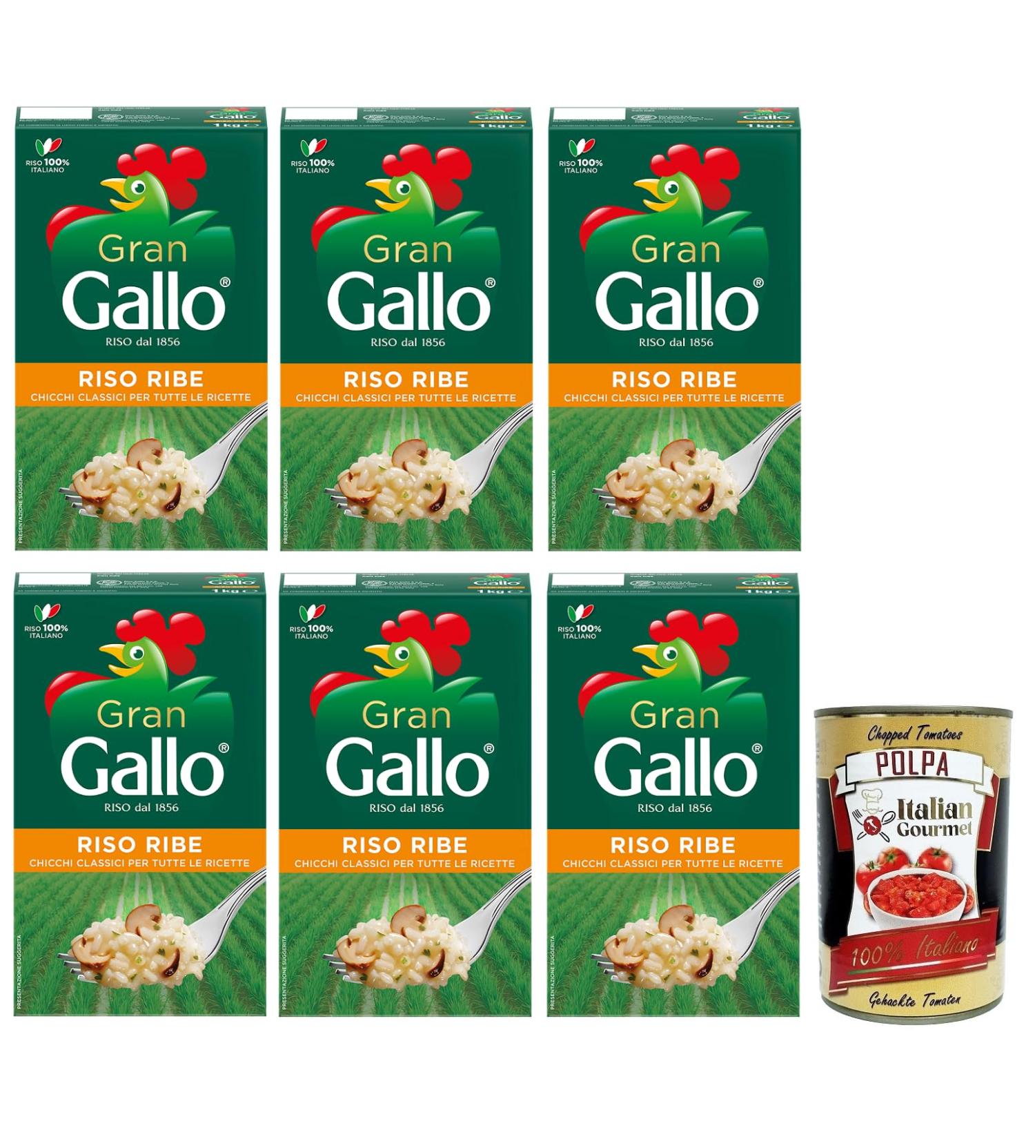  Italian Gourmet E.R. Gran Gallo Riso Ribe - 100% Italian Rice - Ideal for any type of recipe - Cooking time 15 minutes - 1kg pack + 400g box - Buy Online on GoSupps.com
