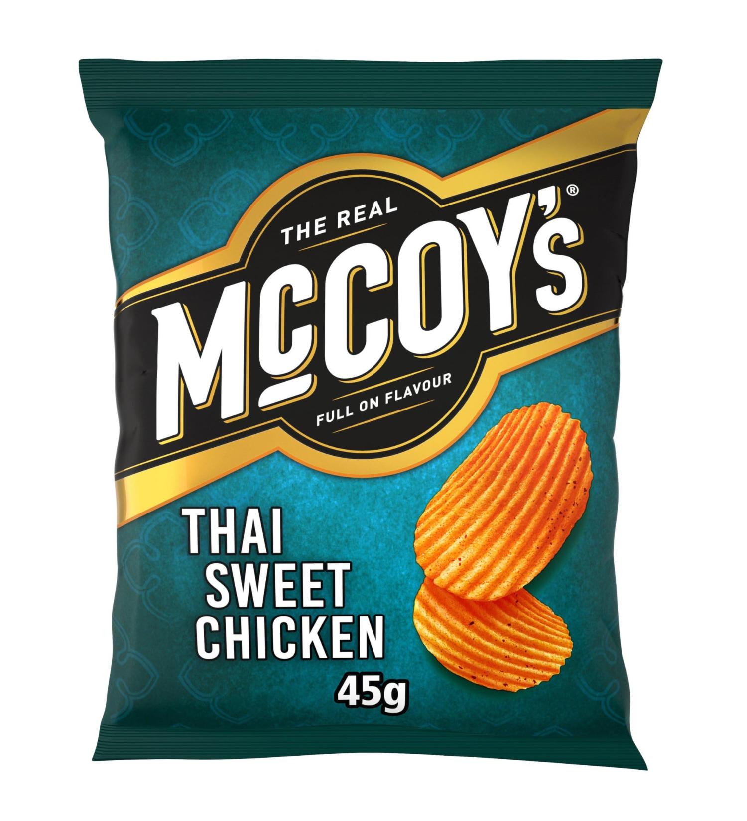 McCoy's | Ridge Cut | Thai Sweet Chicken | Potato Crisp | 24x45g - Buy Online on GoSupps.com