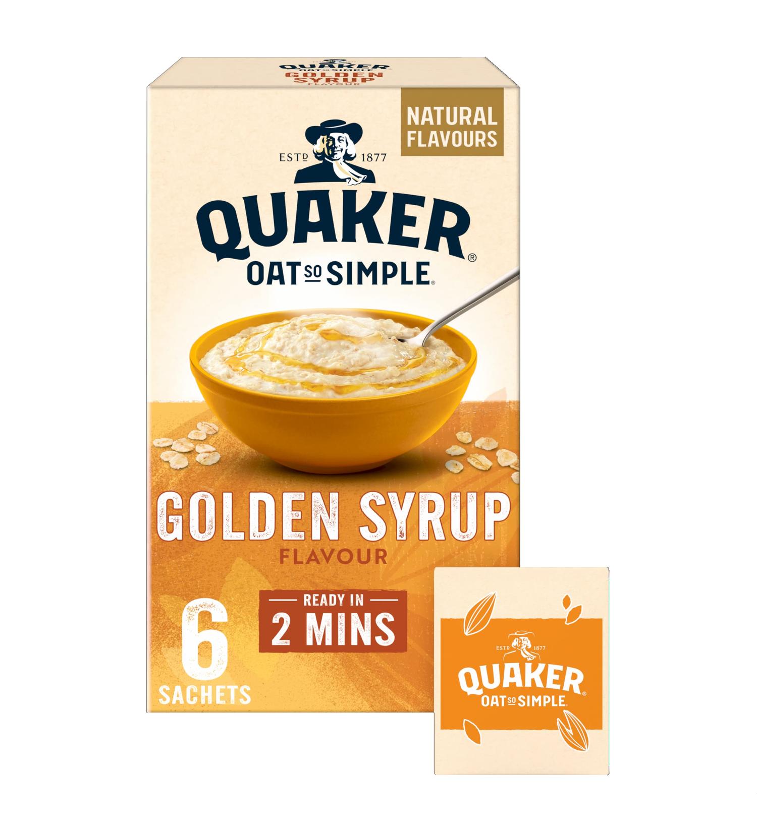 Quaker Oat So Simple Golden Syrup Porridge Sachets 6 x 36g (Case of 8) - Buy Online on GoSupps.com