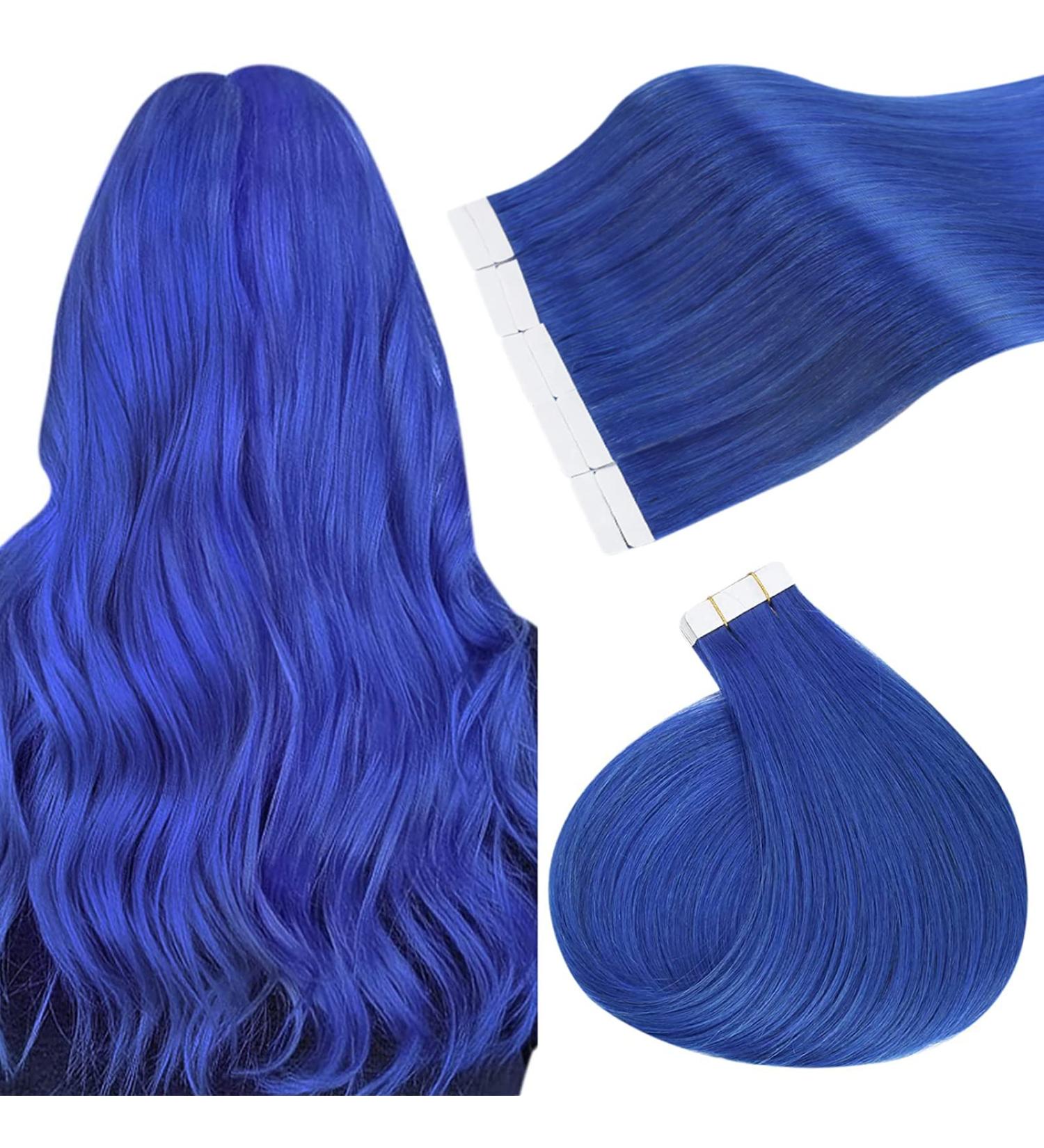 Ugeat 24 Blue Tape in Human Hair Extensions - 25G/10 Pieces Remy Straight Hair - Buy Online on GoSupps.com