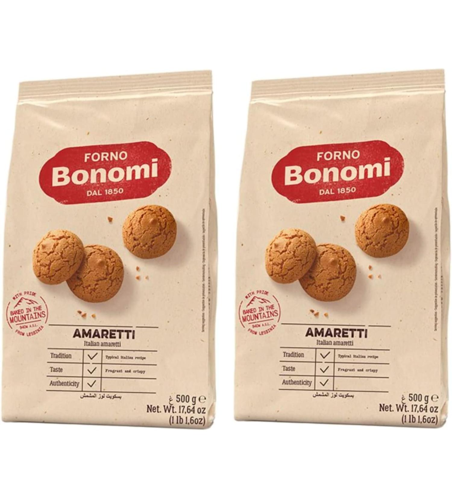 Almond flavor biscuit.Amaretti Biscuits 500g x2. Forno Bonomi