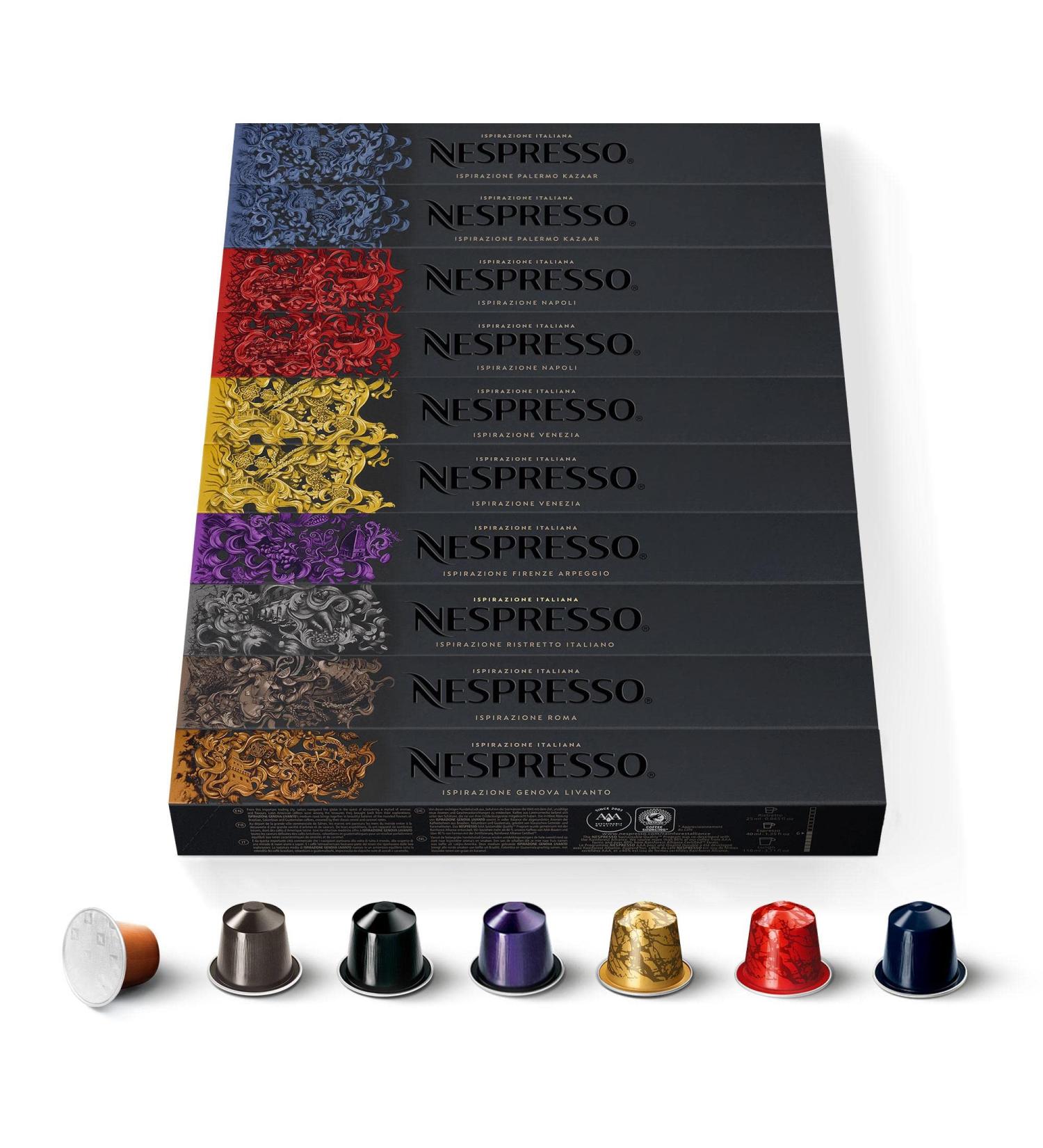  Nespresso Nespresso Original - Bundle Inspiration Italienne 100 Capsules Caf - 20x Kazaar 20x Naples Venise Ristretto Arpingo Rome Livanto - Buy Online on GoSupps.com