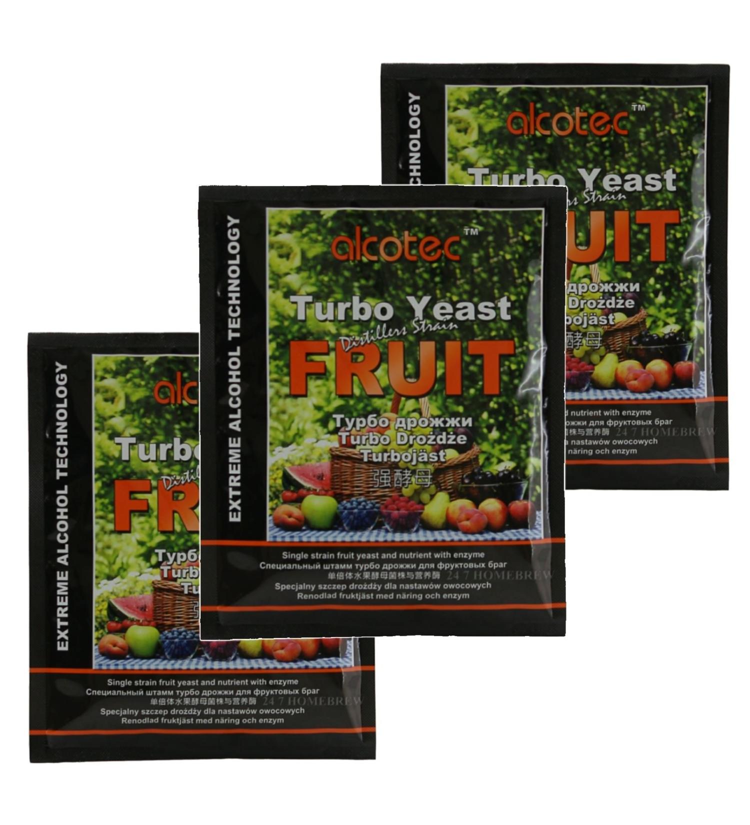 3X Alcotec Distillers Gist Fruit met Enzym 60g 25L - Buy Online on GoSupps.com