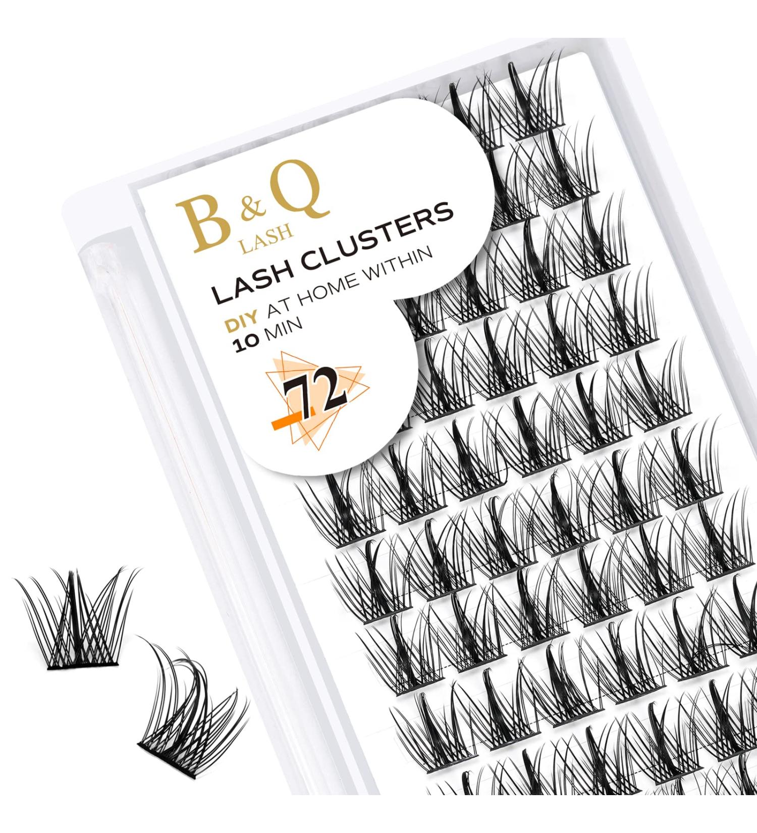 D Curl 12mm 72 Clusters B&Q Lash Clusters | Natural DIY Lash Extensions | Soft Fluffy Cluster Eyelash Extensions (B31 D-12mm) - Buy Online on GoSupps.com