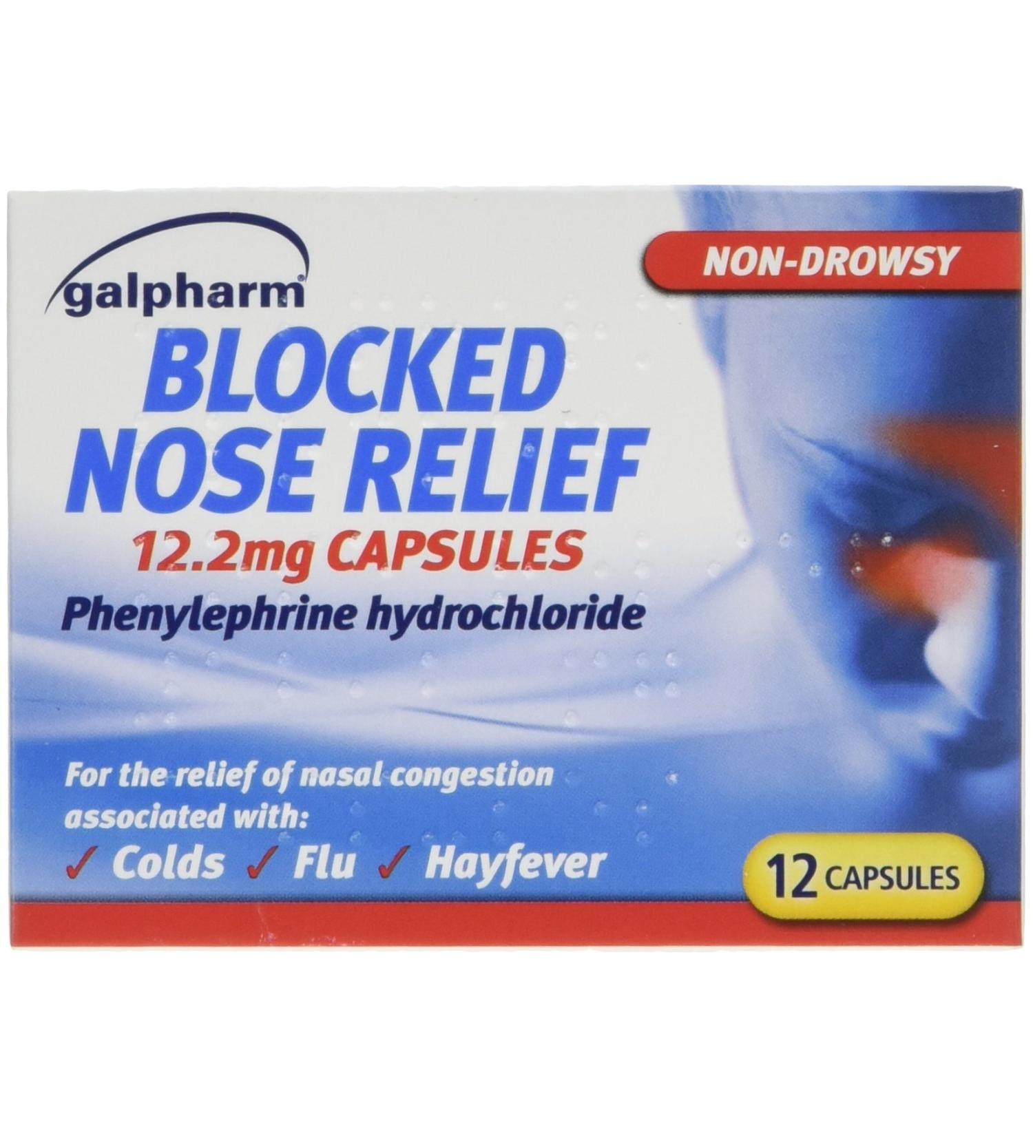 Galpharm Blocked Nose Relief 12 Capsules x 5 - 60 Capsules - Buy Online on GoSupps.com