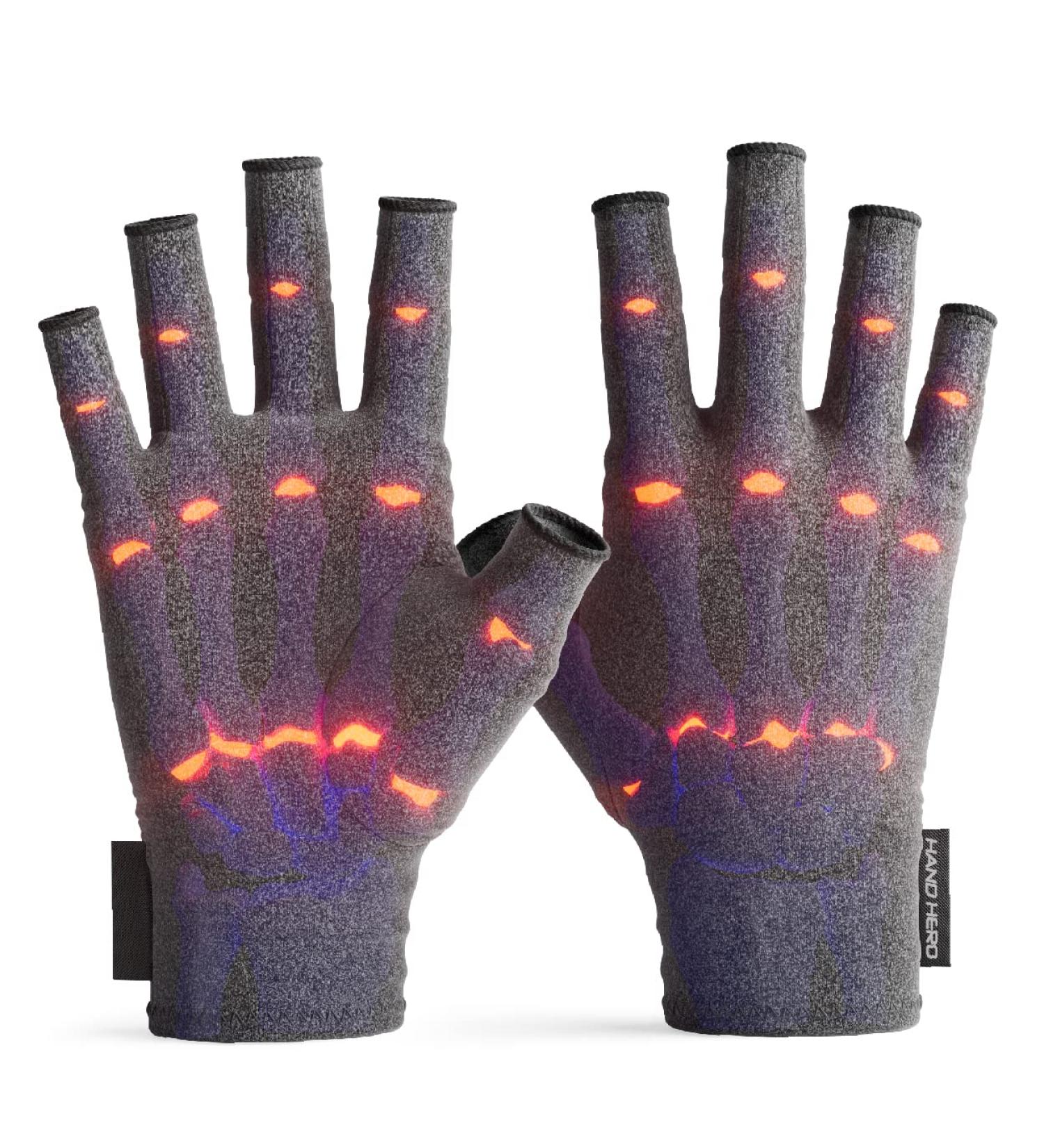 Hand Hero Arthritis Compression Gloves - Fingerless Support for Men and Women - Pain Relief for Rheumatoid Osteoarthritis Typing Knitting - Buy Online on GoSupps.com