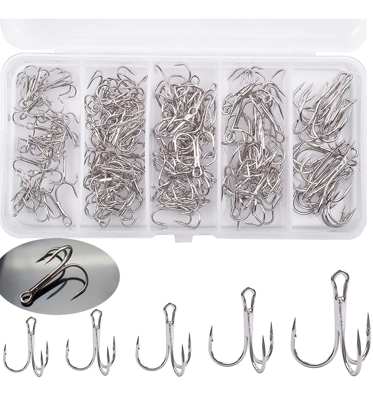 Drilling Hook Fishing Set - Carbon Steel Treble Hooks for Saltwater | 50-Piece Mixed Sizes #2 #4 #6 #8 #10 - Buy Online on GoSupps.com