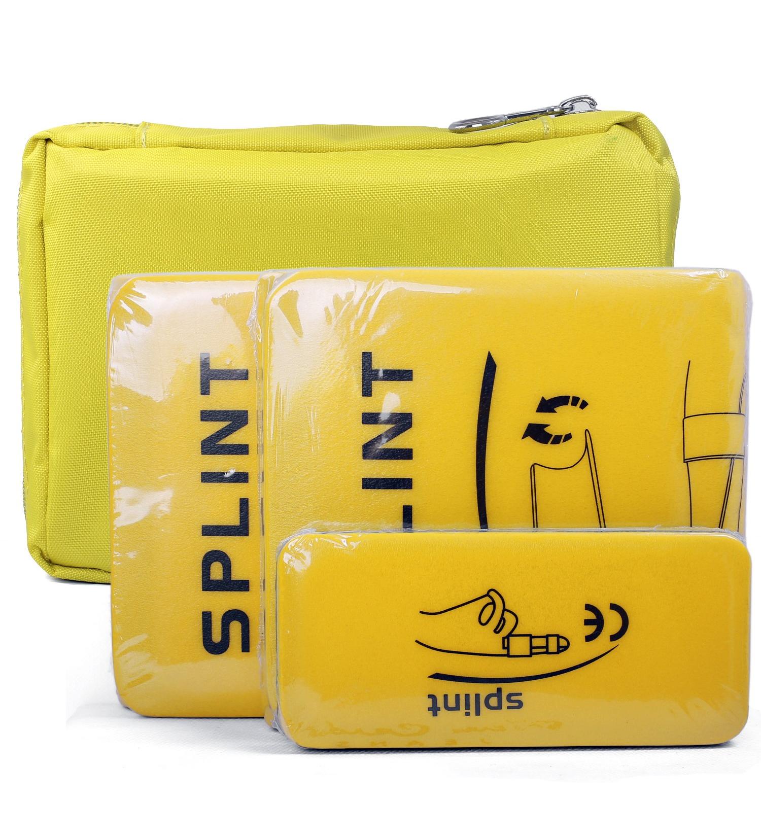Yellow Splints 3-Size Pack for Finger, Neck, Leg, Knee, Foot, Wrist, Hand, Arm Injuries with Handbag - Buy Online on GoSupps.com