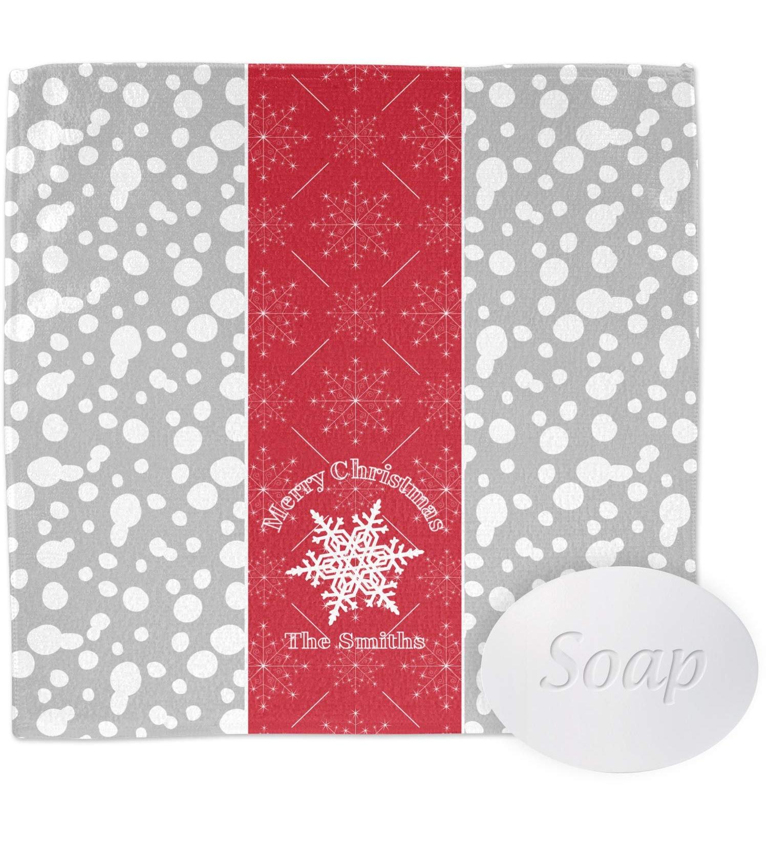 YouCustomizeIt Personalized Snowflakes Washcloth