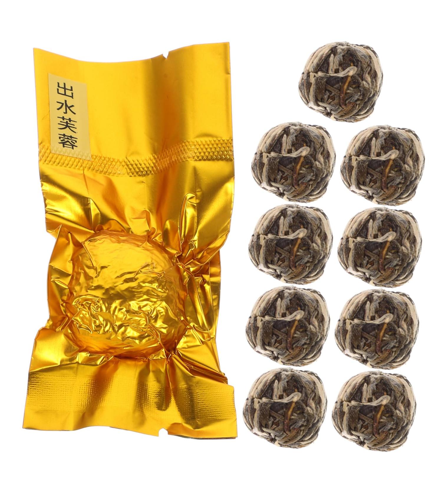 Warmhm 10pcs Chinese Flower Tea Green Tea with Flowers Wrapped Blooming Tea Flowering Tea Artistic Tea Organic Blooming Flower Tea Gold Tea Ball As Shown medium - Buy Online on GoSupps.com