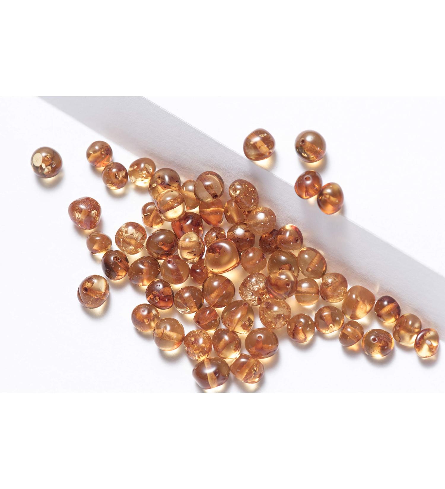 Gumstone 50 Piece Polished Honey Amber Beads | 100% Natural Baltic Amber for Handcrafted Jewelry | Absorbs Negative Energies - Perfect for Natural Remedies - Buy Online on GoSupps.com