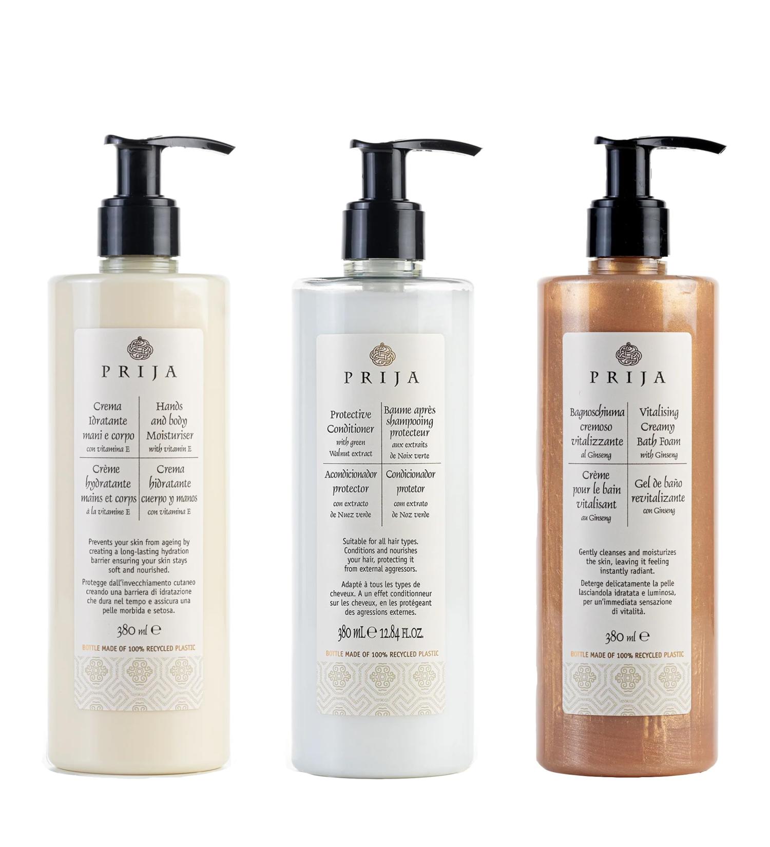 Prija Wellness Set - Moisture Cream Noce-Verd Balm & Ginseng Shower Gel (3x380ml) | International Shipping - Buy Online on GoSupps.com