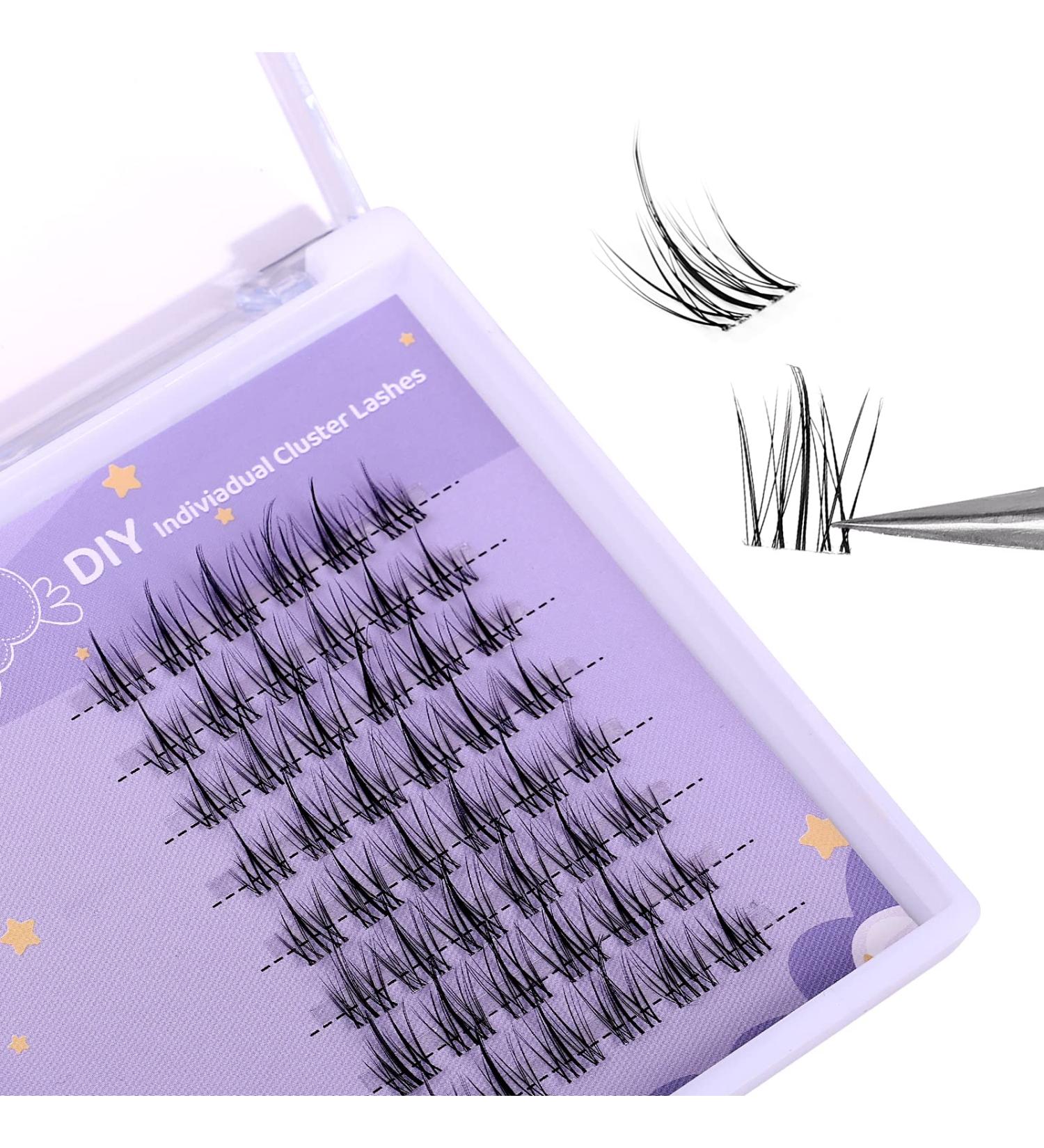 SAOTAENG Cluster Lashes DIY Kit - 48 Wispy Fluffy Individual Clusters | Reusable False Eyelashes Natural Look - 9-11mm C Curl (MF06-02) - Buy Online on GoSupps.com