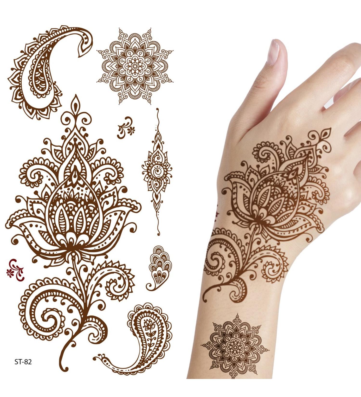 Supperb  Temporary Tattoos - Inspired Mehndi Design Temporary Henna Tattoos