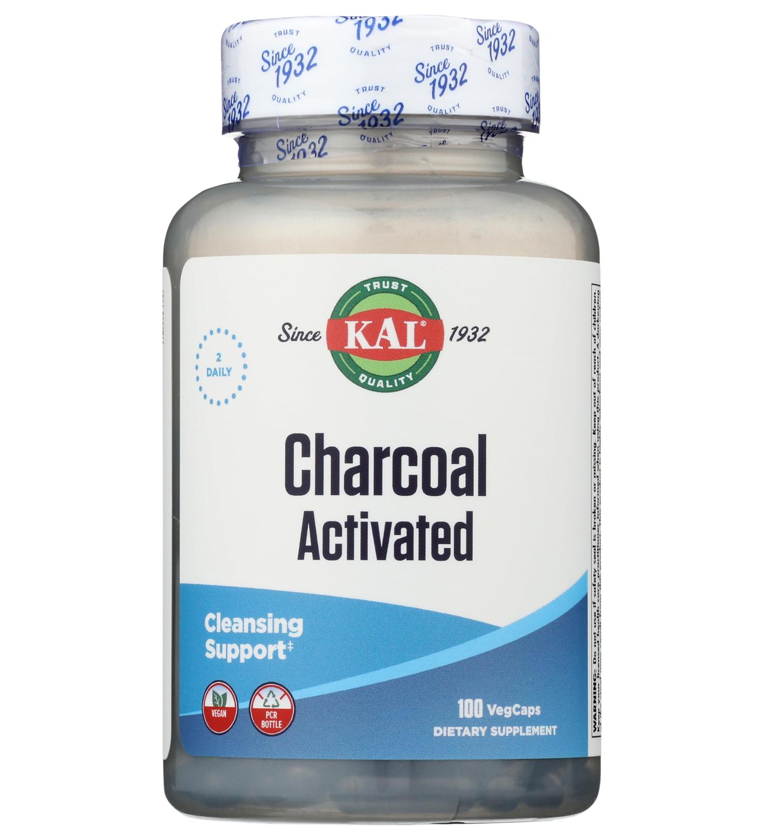 KAL Charcoal 280 mg 100 Capsules - Buy Online on GoSupps.com