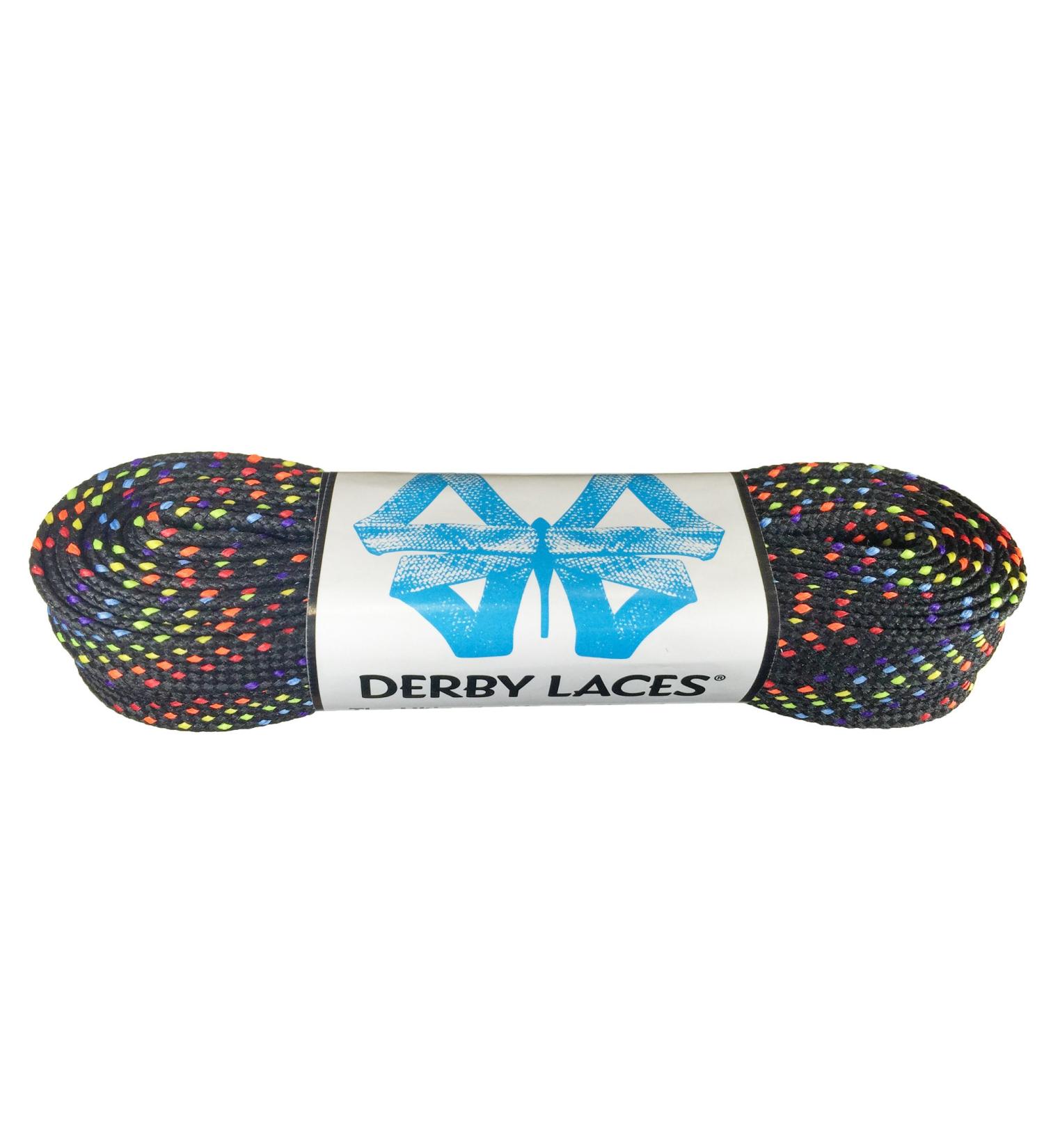 Black 108 Inch Waxed Skate Lace - Derby Laces For Roller Derby Hockey And Ice Skates And Boots