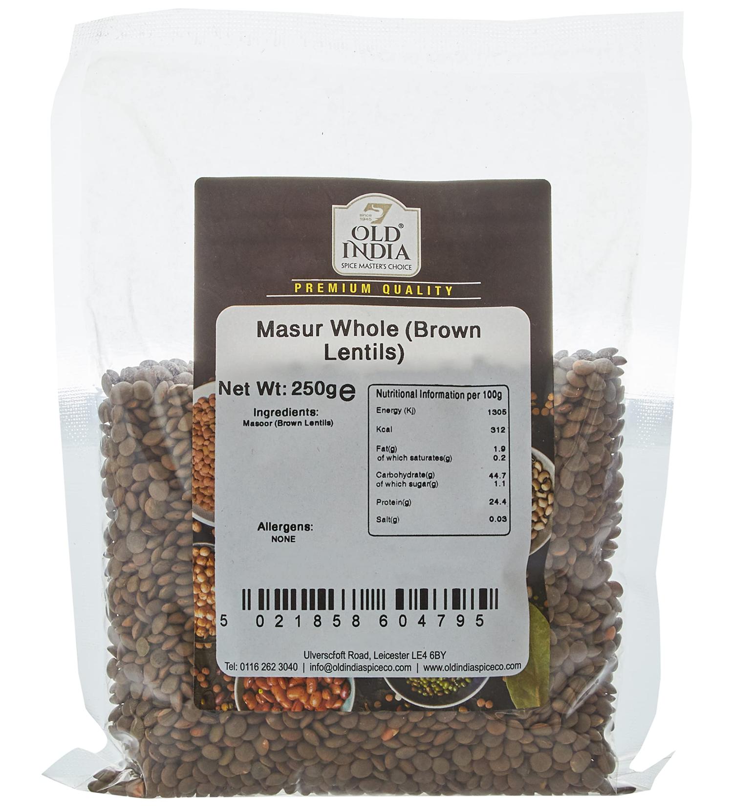 Old India Masur Whole (Brown Lentils) 250g - Buy Online on GoSupps.com
