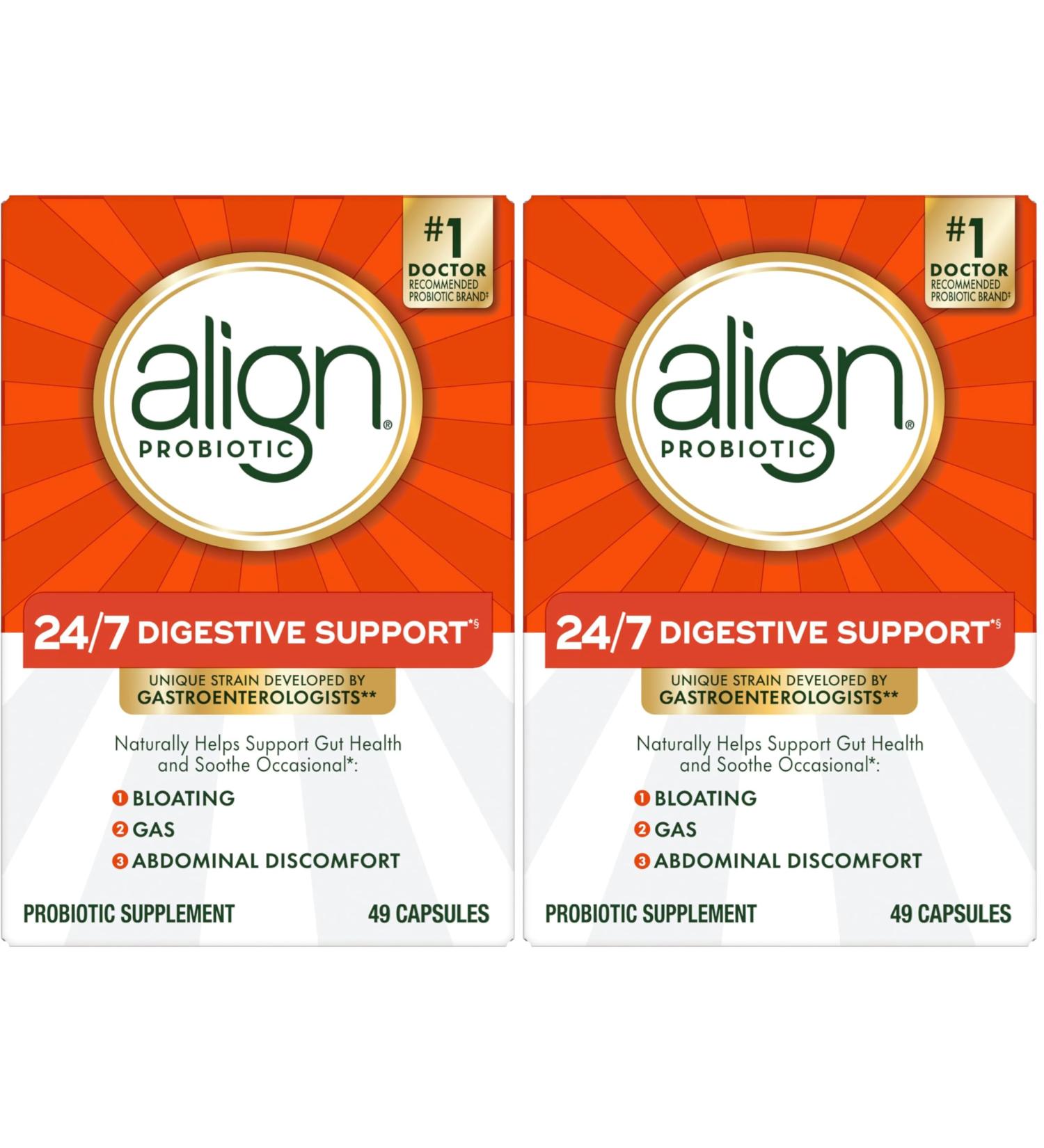 Align Probiotic Supplement Capsule 49 Count (Packaging May Vary) (Pack of 2) 1 Count (Pack of 98) - Buy Online on GoSupps.com