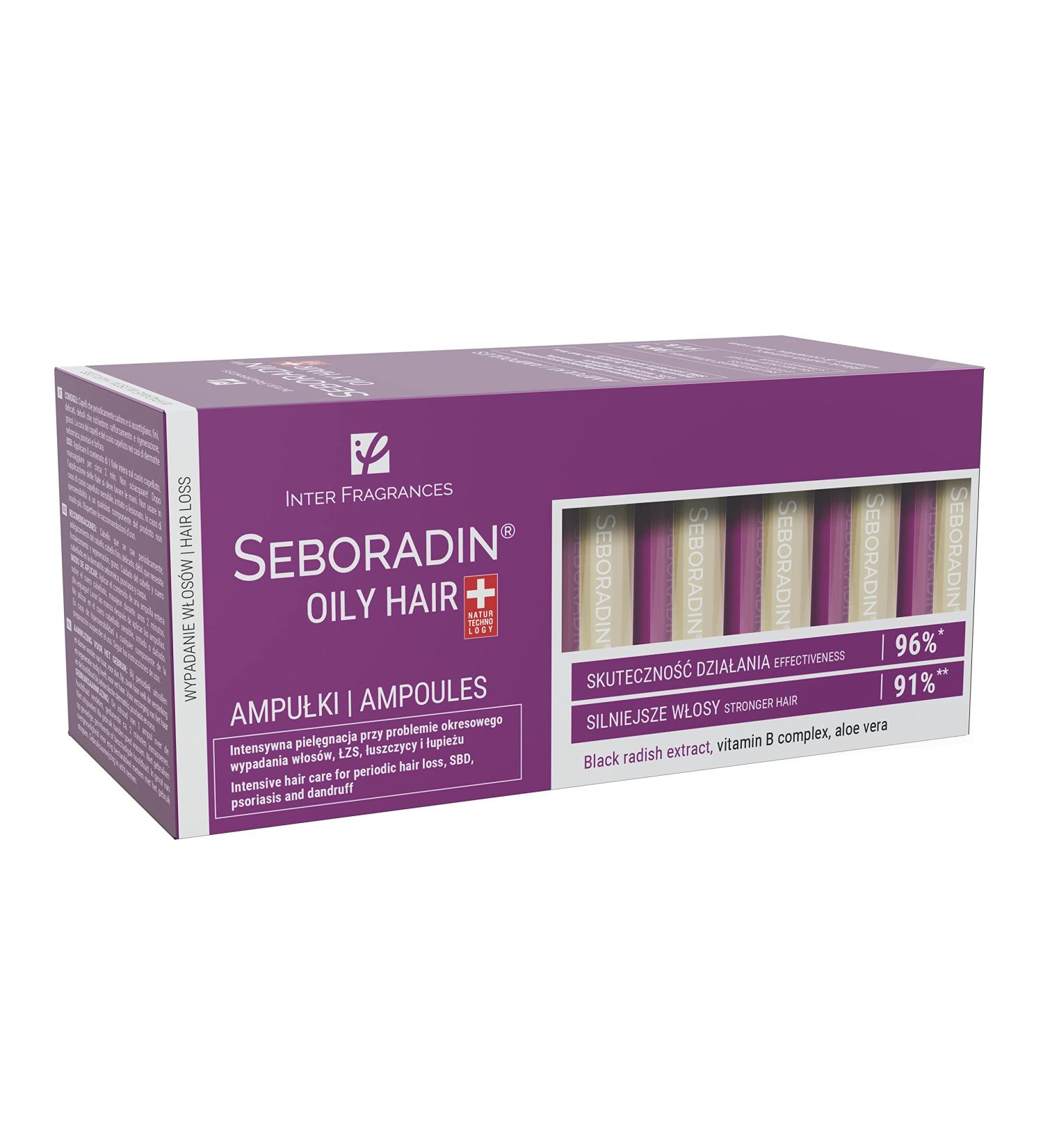 Seboradin Ampoules for Greasy Hair Hair Loss Dandruff & Psoriasis Treatment Scalp Care Serum for Men & Women (14x5.5ml) - Buy Online on GoSupps.com