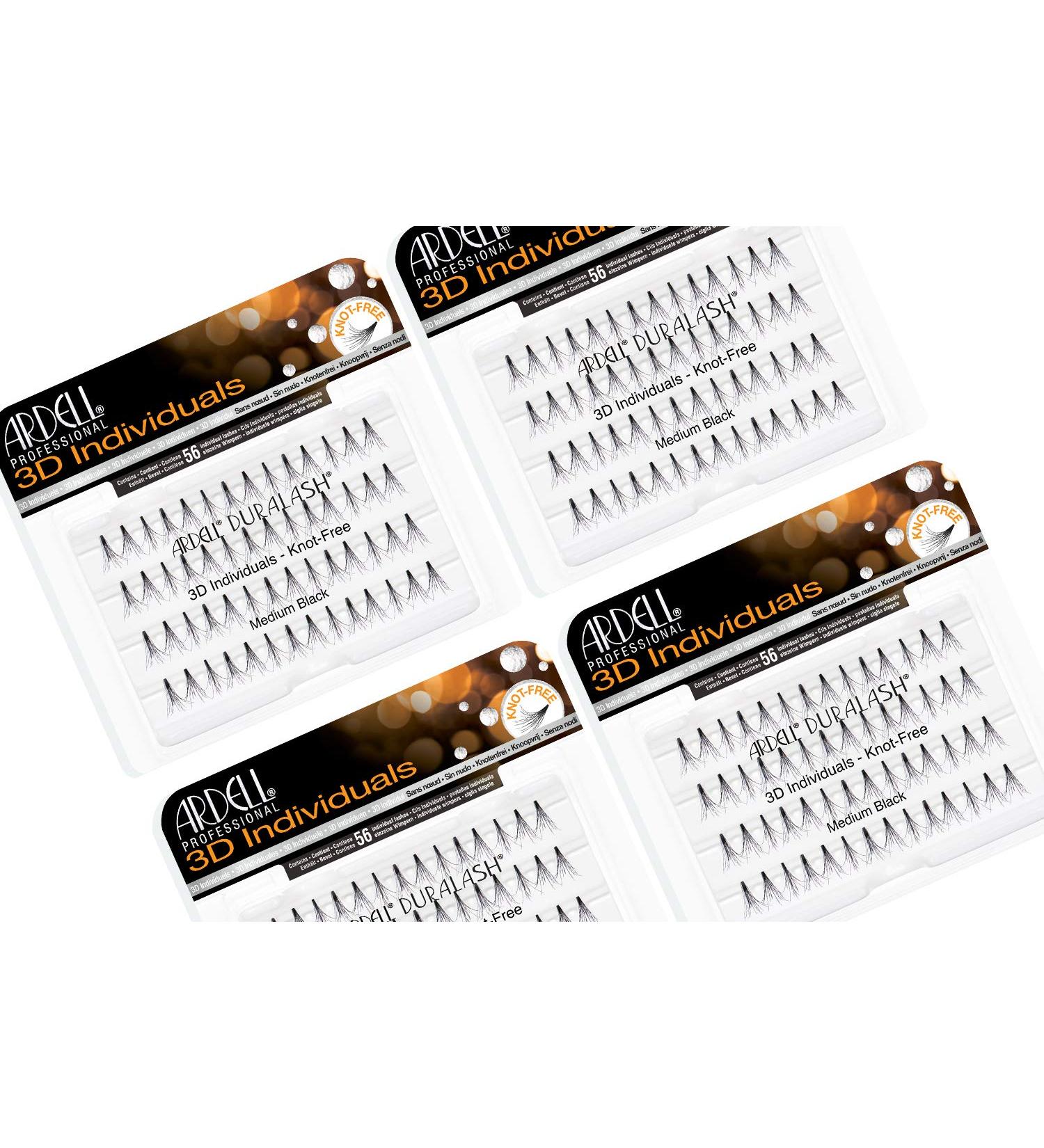 Ardell 3D Medium Black Individuals 4 Pack - Fluttery Eyelash Extensions - Buy Online on GoSupps.com