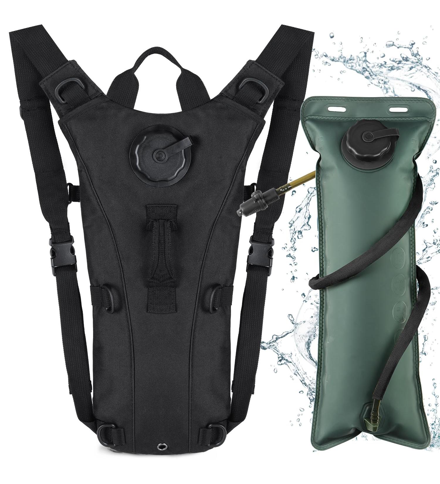 Neloheac Hiking Backpack with 3L Hydration Pack - Tactical Light Bike Bag for Men & Women | Ideal for Hiking MTB Cycling & Camping - Black - Buy Online on GoSupps.com