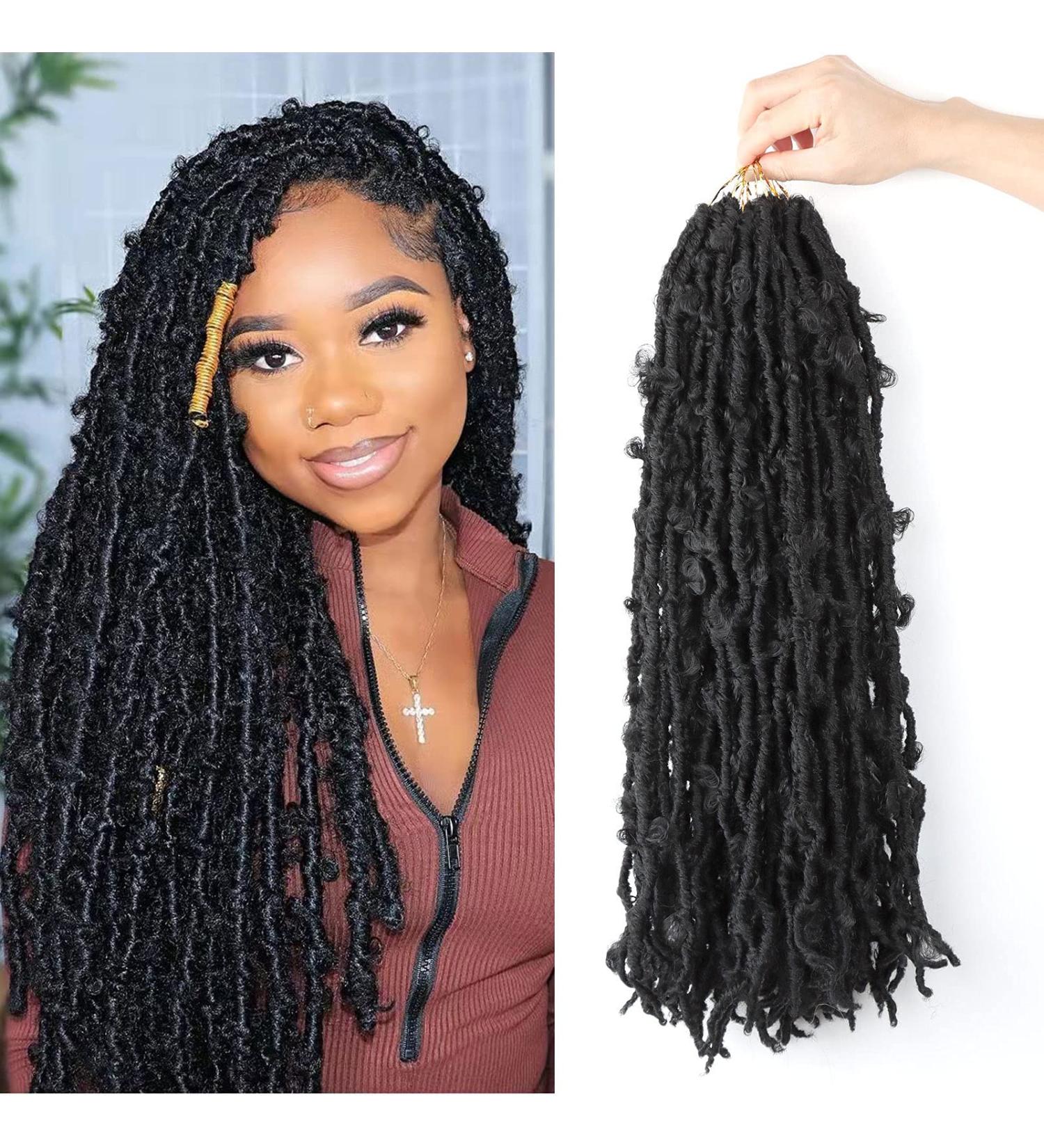 5 Packs 18 Inch Butterfly Crochet Hair for Black Women - Pre-looped and Pre-twisted Faux Locs Braids in 1b (18 inch 5 pack) - Buy Online on GoSupps.com