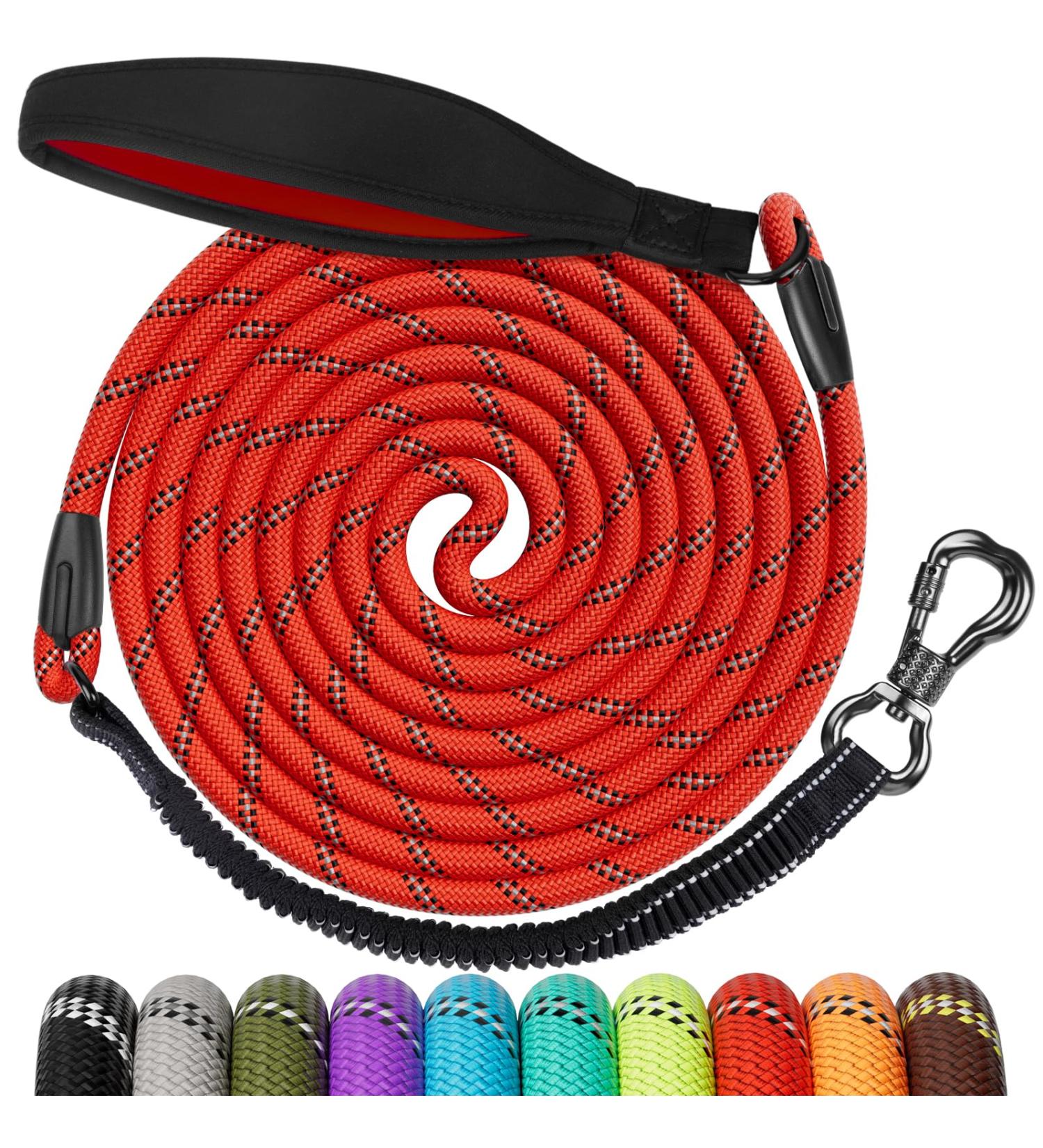 Buy Aystkniet 30m Bungee Dog Leash - Shock-Absorbing Padded Handle & Reflective Threads for Medium & Large Dogs - Lockable Hook - Fast International Shipping - Buy Online on GoSupps.com
