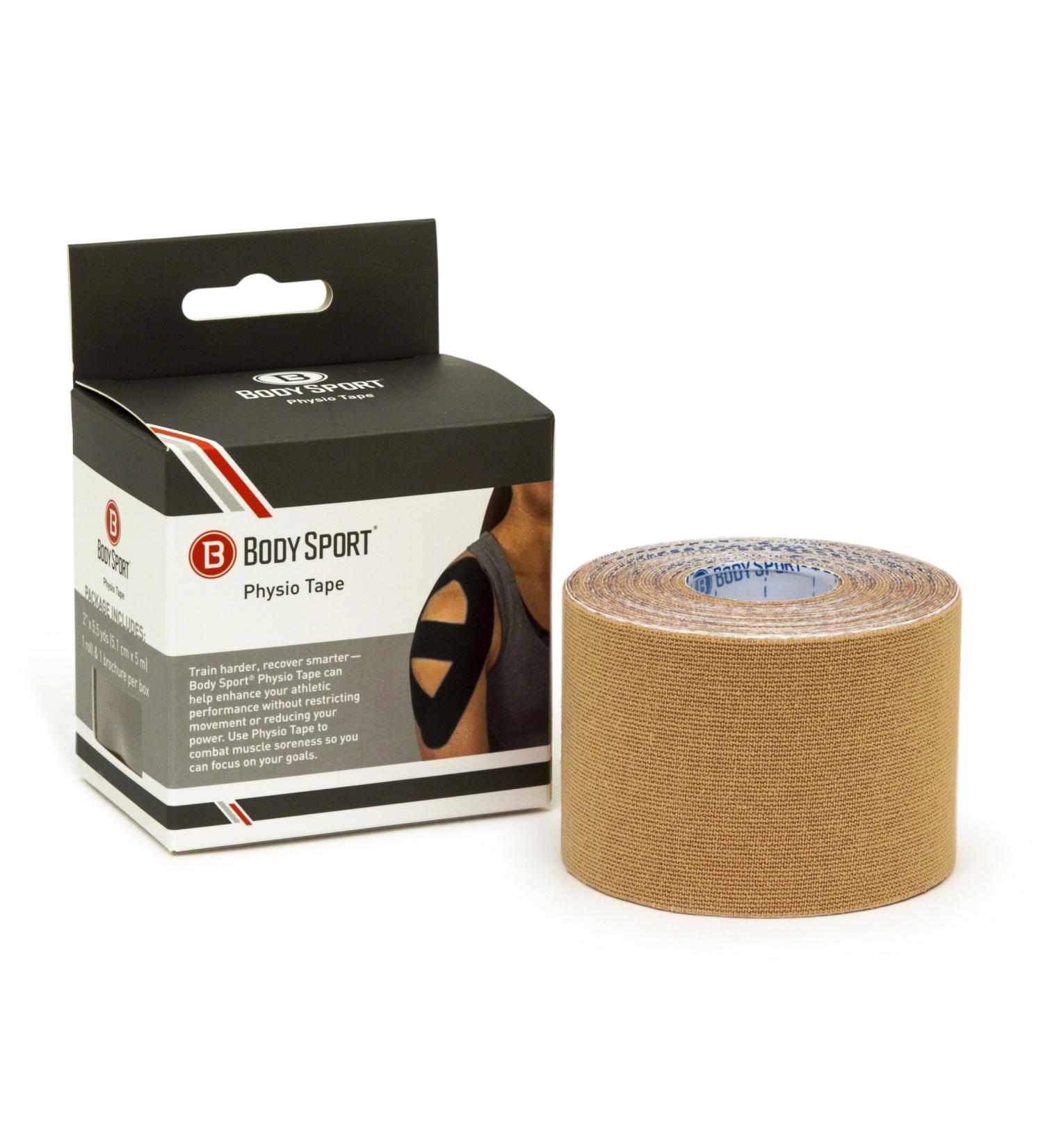 Body Sport Physio Tape  Kinesiology Tape to Support Muscles and Joints Natural 2 in x 5.5 yds - Buy Online on GoSupps.com