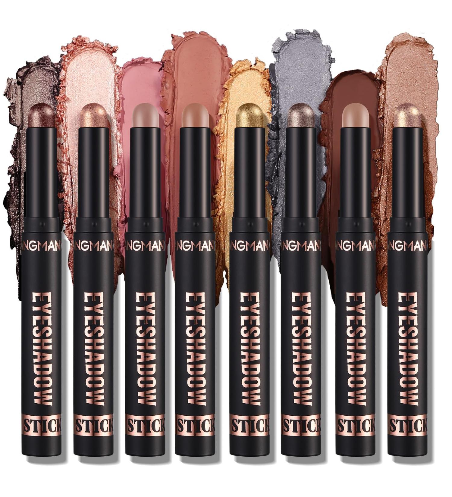 8 Couleurs Glitter et Matte Eyeshadow Stick Set 8Pcs Metallic Eyeshadow Crayon Longue Dur e Imperm able Cr me Crayon Maquillage Yeux - Buy Online on GoSupps.com