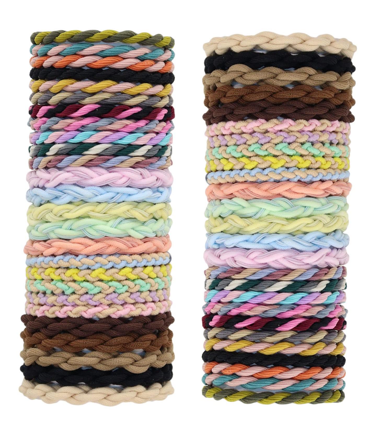 SWIHAITI 52Pcs Boho Hair Ties Bracelets | Elastic Bands for Women Girls with Thick, Heavy, and Curly Hair - Buy Online on GoSupps.com